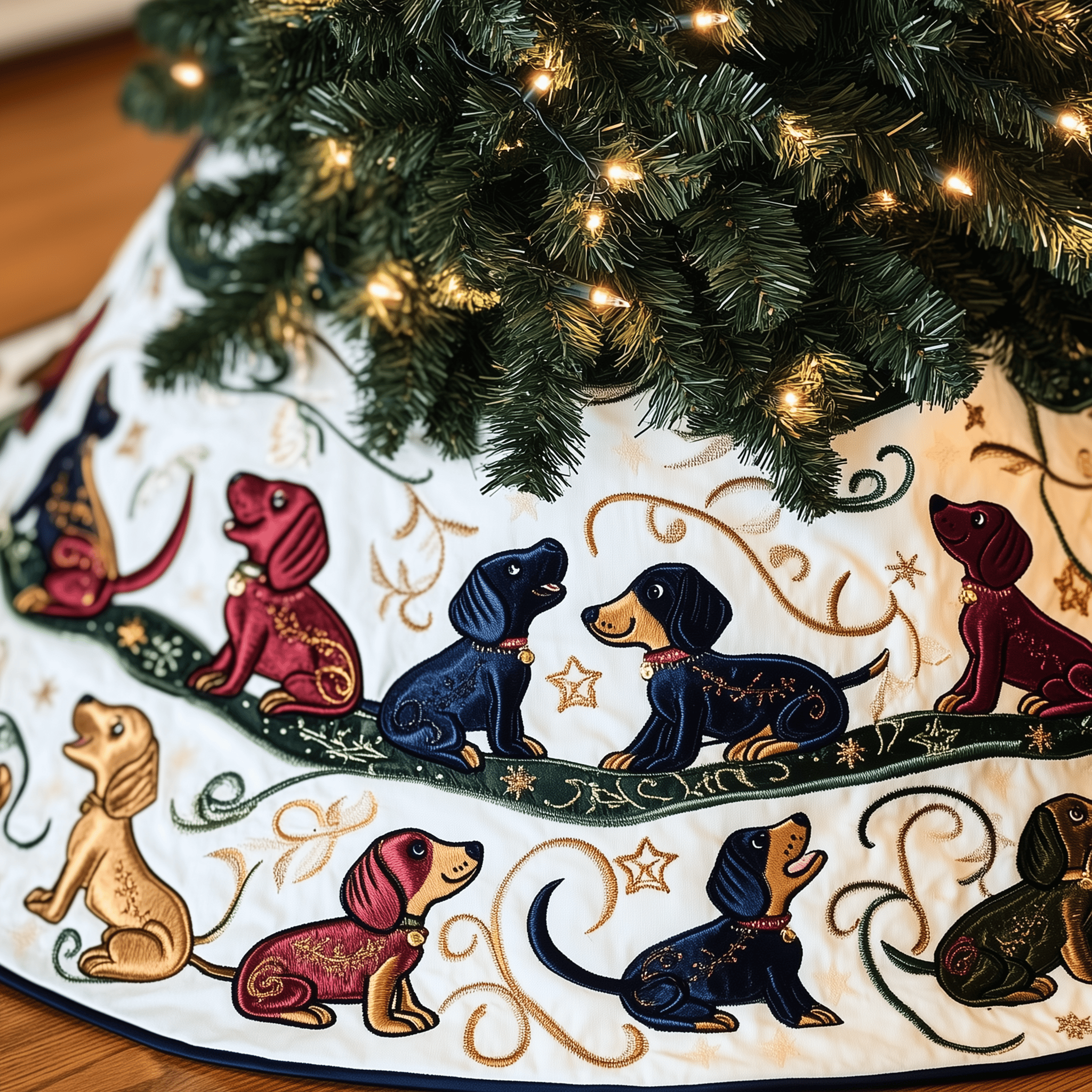 Dachshund Quilted Tree Skirt Feel the Love of the Season Under Your Christmas Tree Dachshund Quilted Tree Skirt Feel the Love of the Season Under Your Christmas Tree