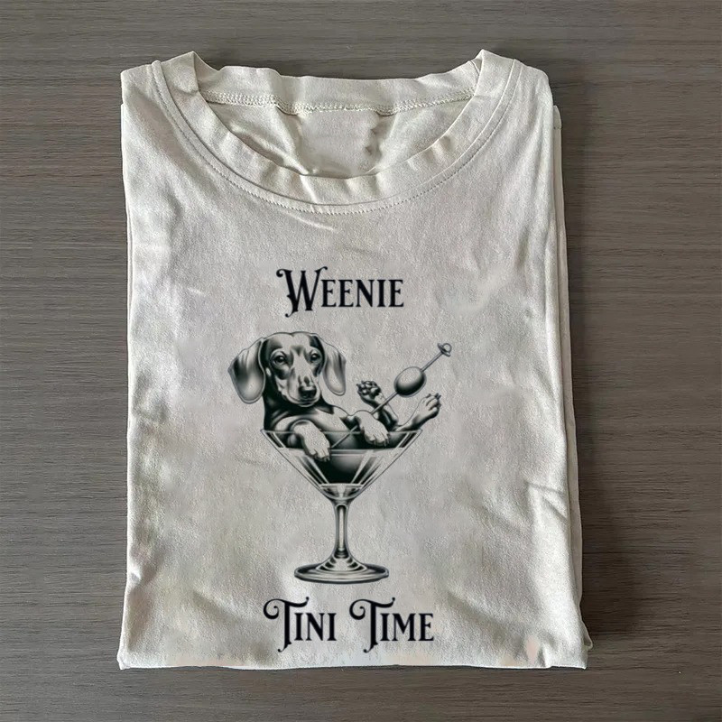 Dachshund T-Shirt Weenie Tini Time Shirt Mother'S Day Gift Ideas For Wife Dachshund T-Shirt Weenie Tini Time Shirt Mother'S Day Gift Ideas For Wife