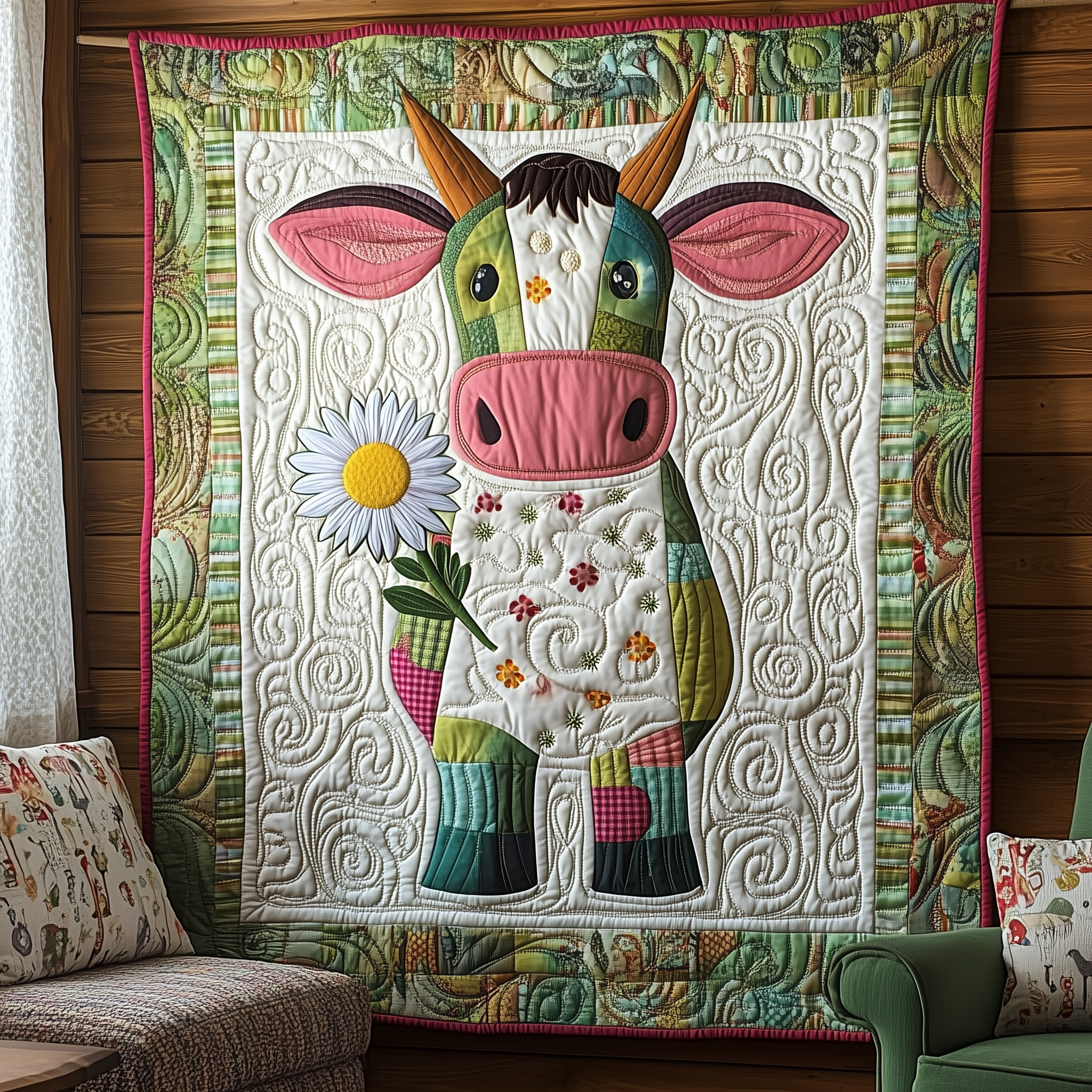 Daisy Cow Quilted Blanket Sofa Throw Blanket Items Cow Lover Gift Ideas Daisy Cow Quilted Blanket Sofa Throw Blanket Items Cow Lover Gift Ideas