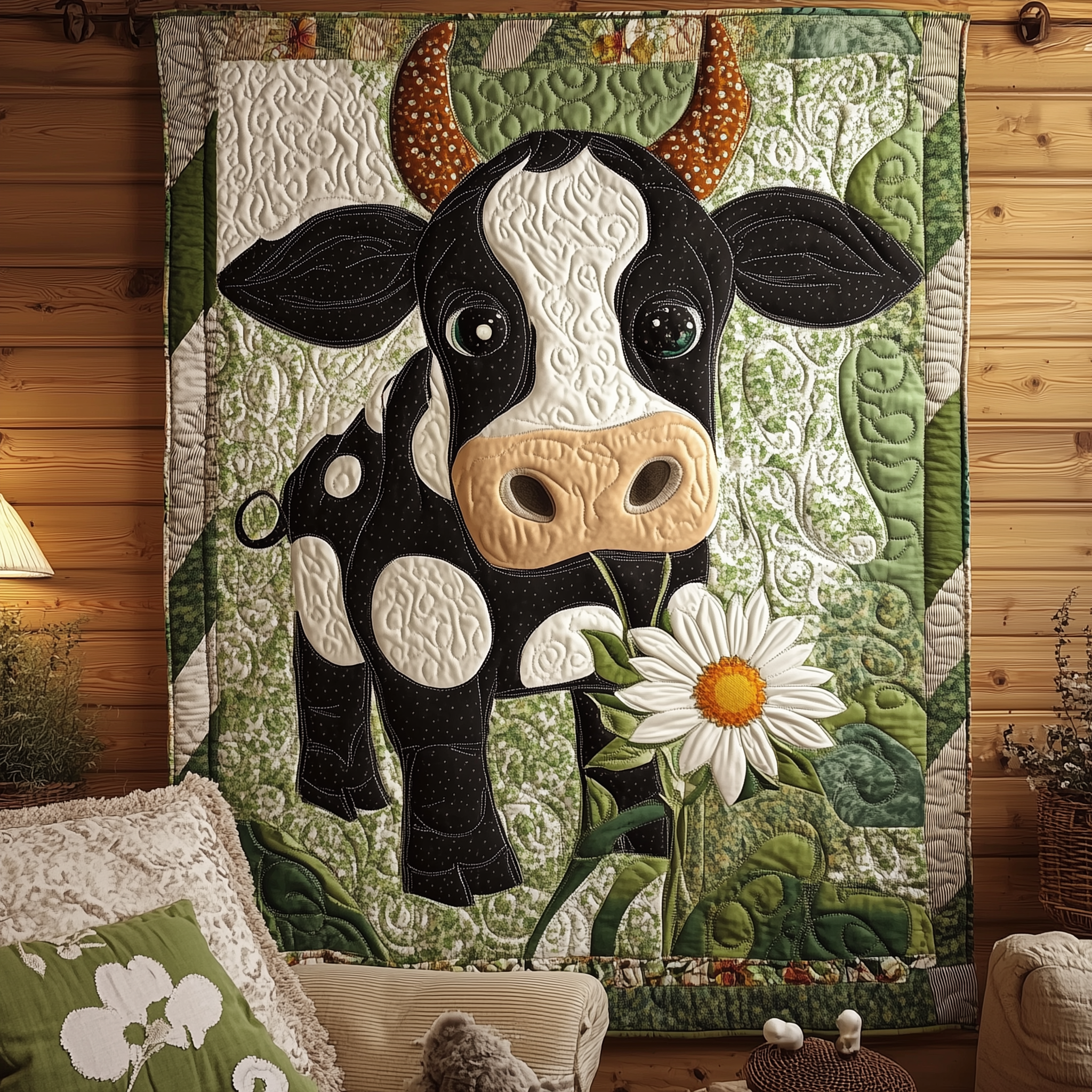 Daisy Cow Quilted Blanket Sofa Throw Blanket Items Cow Print Gifts For Her Daisy Cow Quilted Blanket Sofa Throw Blanket Items Cow Print Gifts For Her