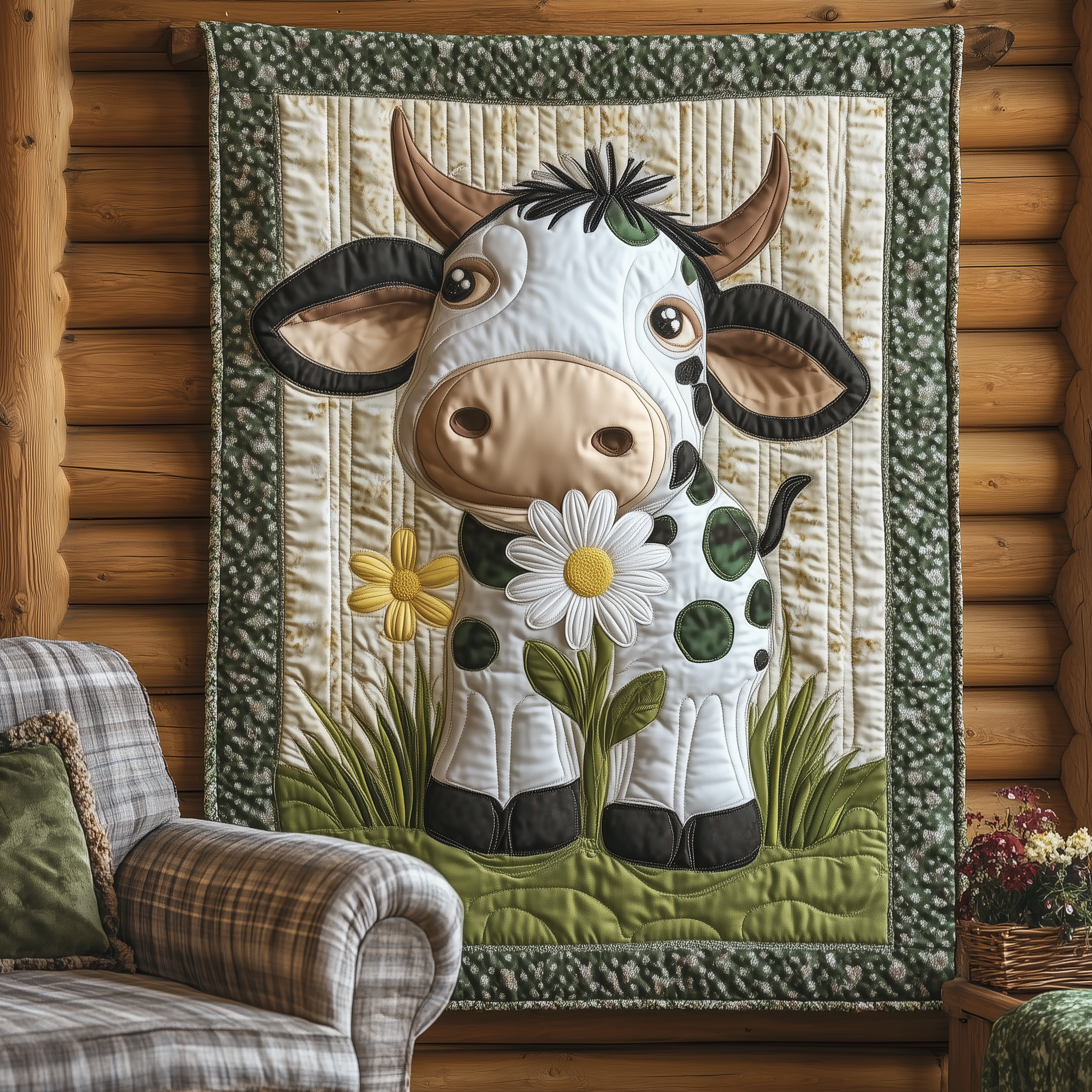 Daisy Cow Quilted Blanket Sofa Throw Blanket Items Cow Themed Stuff Gifts For Mom Daisy Cow Quilted Blanket Sofa Throw Blanket Items Cow Themed Stuff Gifts For Mom