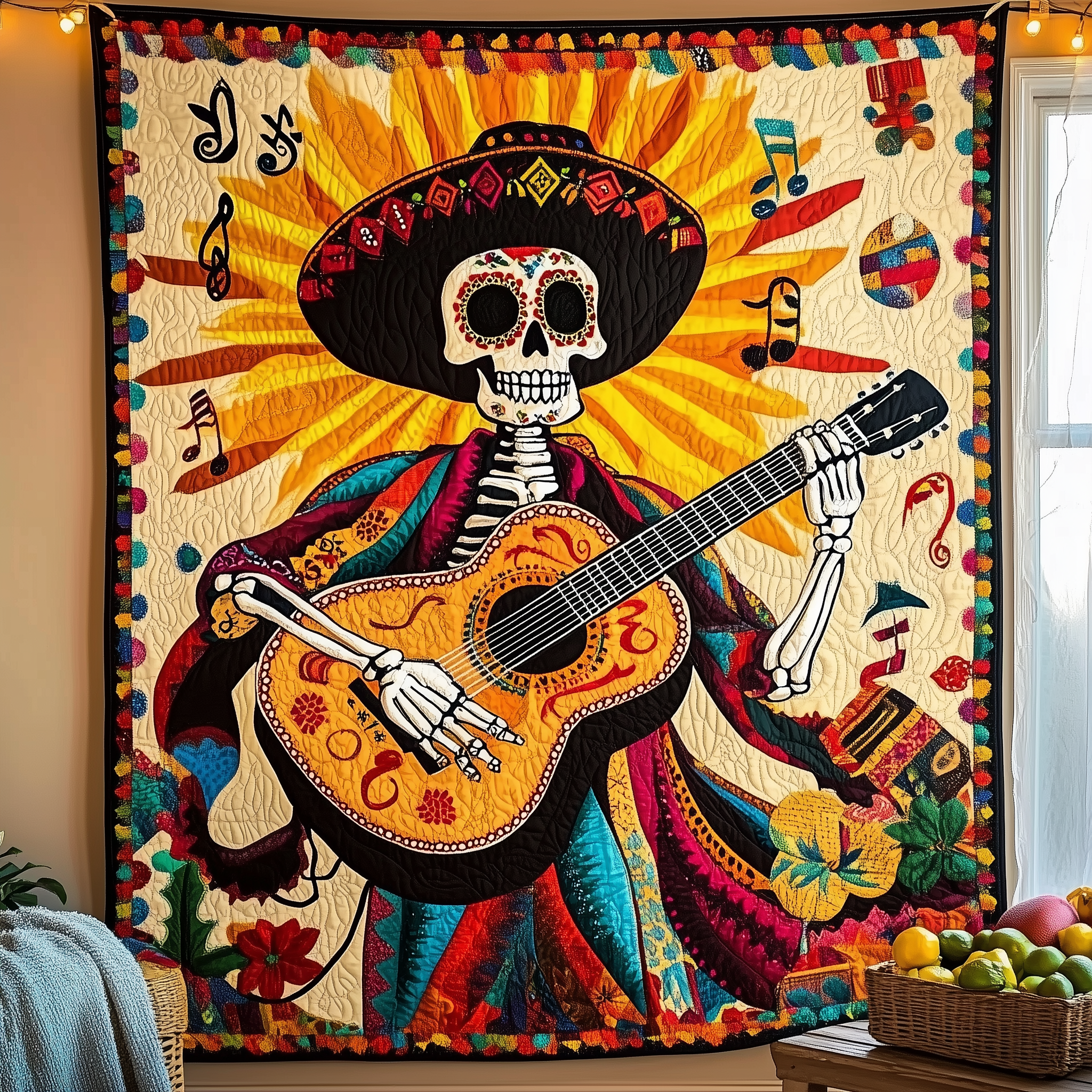 Day of the Dead Quilted Blanket Enjoy Cozy Moments Together with the Perfect Blanket Day of the Dead Quilted Blanket Enjoy Cozy Moments Together with the Perfect Blanket