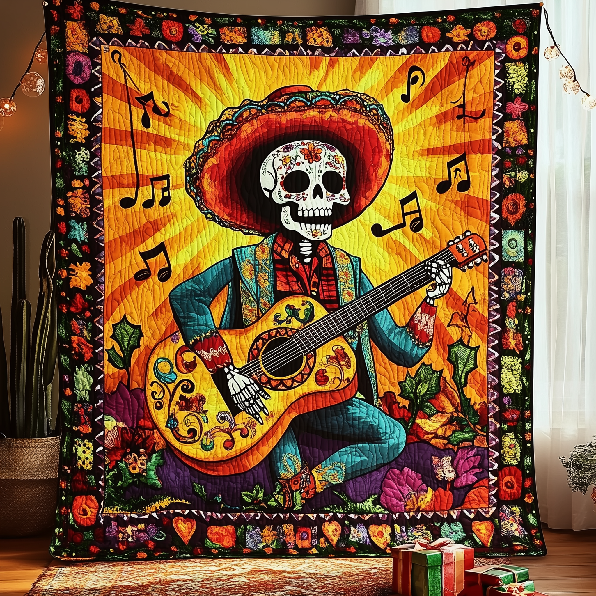 Day of the Dead Quilted Blanket Snuggle Up with a Blanket That Brings Everyone Closer Day of the Dead Quilted Blanket Snuggle Up with a Blanket That Brings Everyone Closer