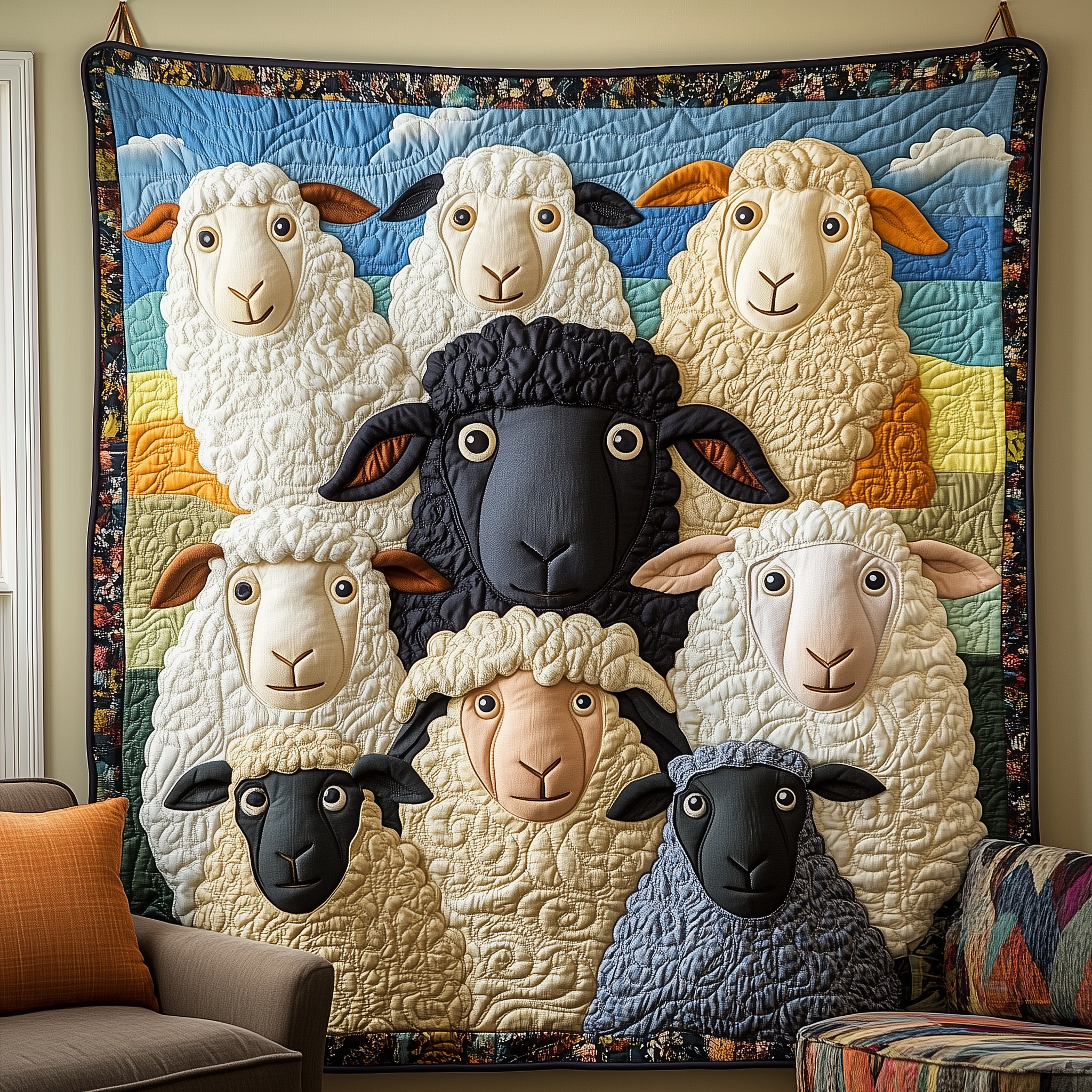 Dazzling Sheep Delight Quilted Blanket Best Throw Blanket Cute Mothers Day Gifts Dazzling Sheep Delight Quilted Blanket Best Throw Blanket Cute Mothers Day Gifts