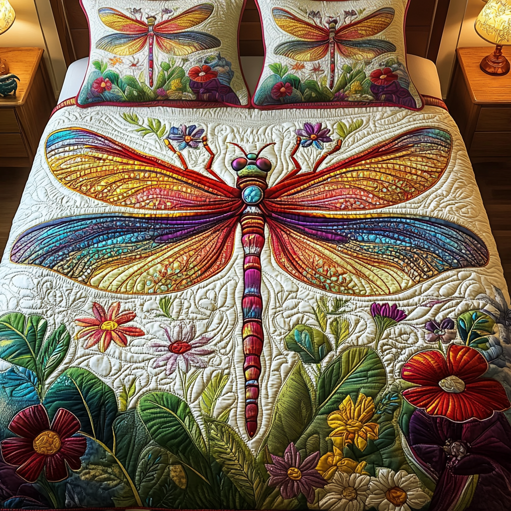Dazzling Wings Quilted Bedding Set Dragonfly Gifts For Mom Dazzling Wings Quilted Bedding Set Dragonfly Gifts For Mom