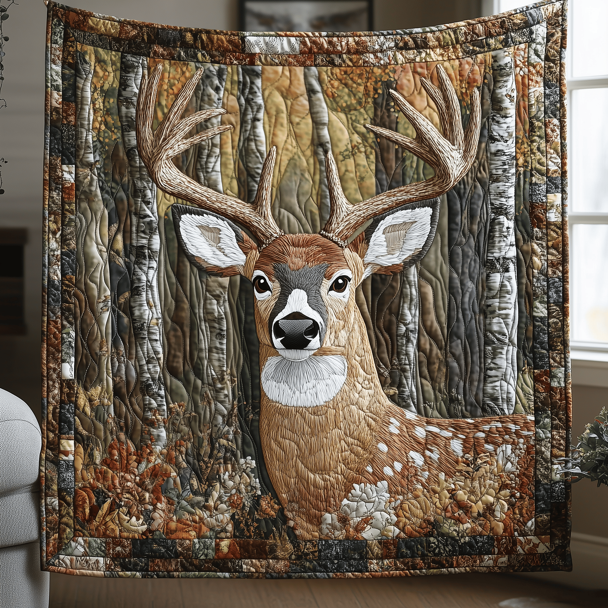 Deer Autumn Vibe Quilted Blanket Enjoy Cozy Moments Together with the Perfect Blanket Deer Autumn Vibe Quilted Blanket Enjoy Cozy Moments Together with the Perfect Blanket