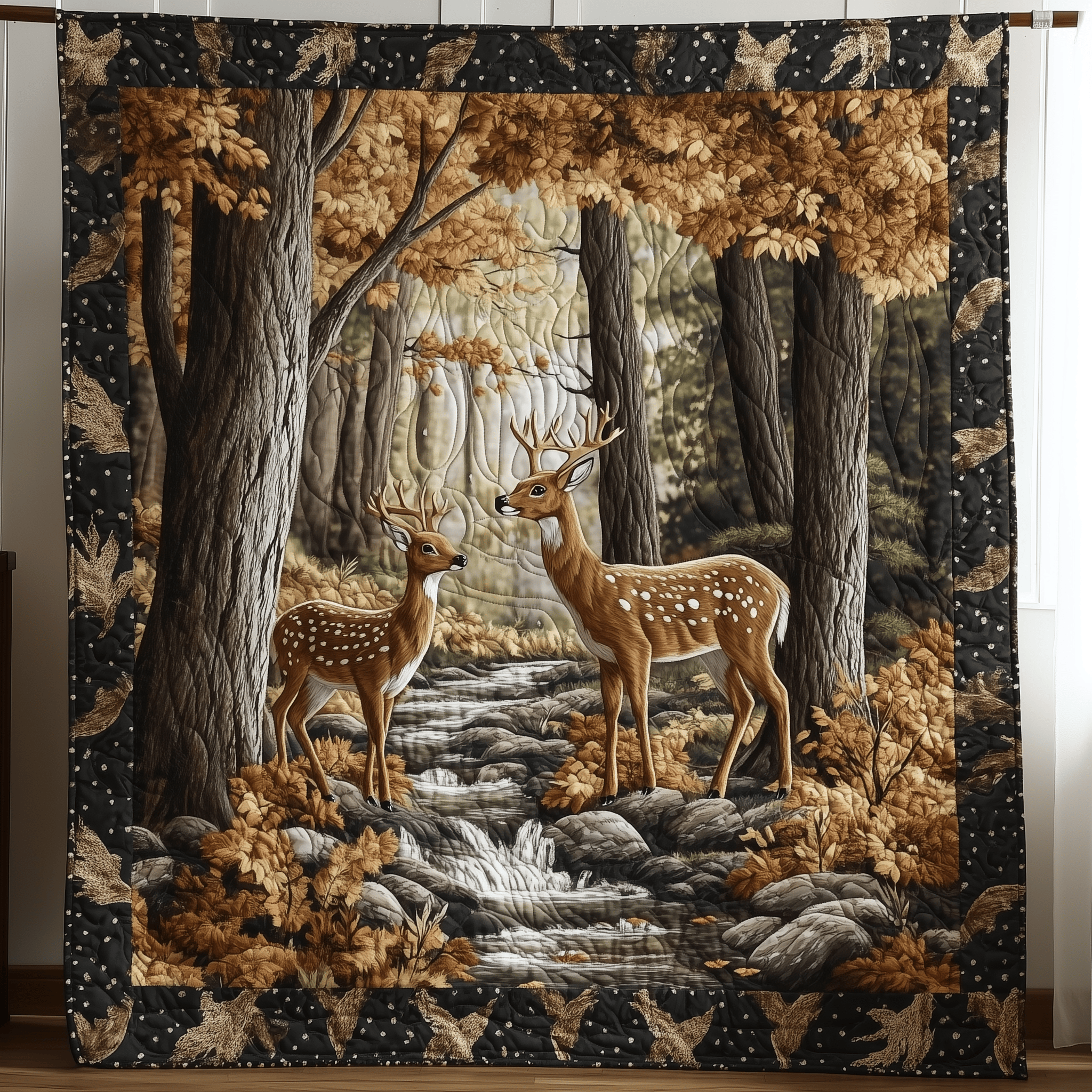 Deer Autumn Vibe Quilted Blanket Feel Inspired by a Blanket That's Anything But Ordinary Deer Autumn Vibe Quilted Blanket Feel Inspired by a Blanket That's Anything But Ordinary