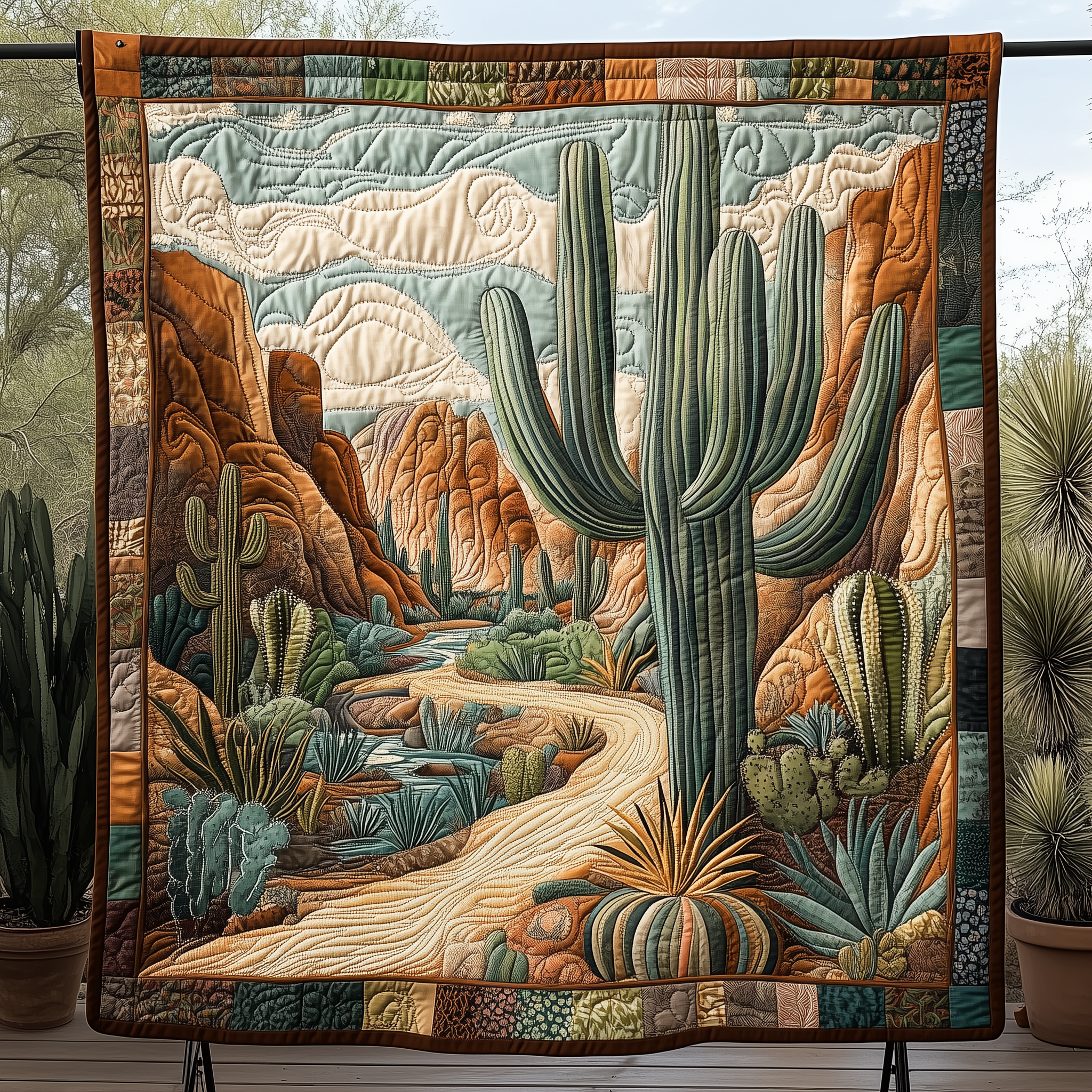 Desert Dreamscape Quilted Blanket Best Throw Blanket Gifts For Cactus Lovers Desert Dreamscape Quilted Blanket Best Throw Blanket Gifts For Cactus Lovers