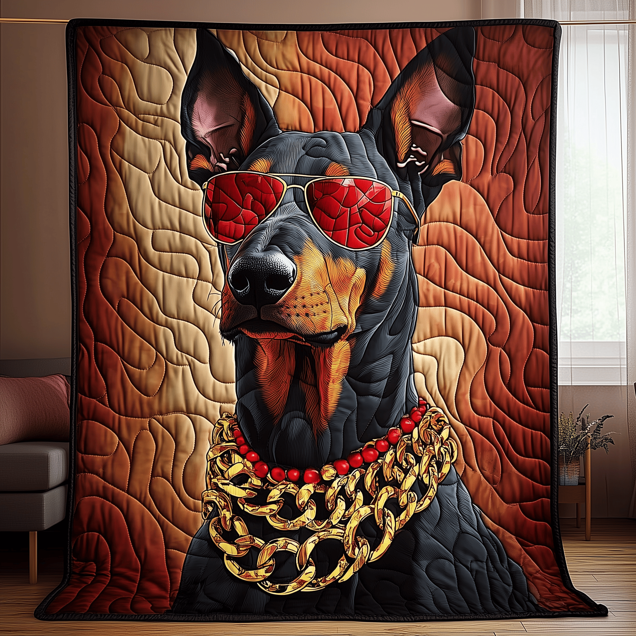 Doberman Gangster Quilted Blanket Feel the Magic of Family Time with a Blanket That Fits All Doberman Gangster Quilted Blanket Feel the Magic of Family Time with a Blanket That Fits All