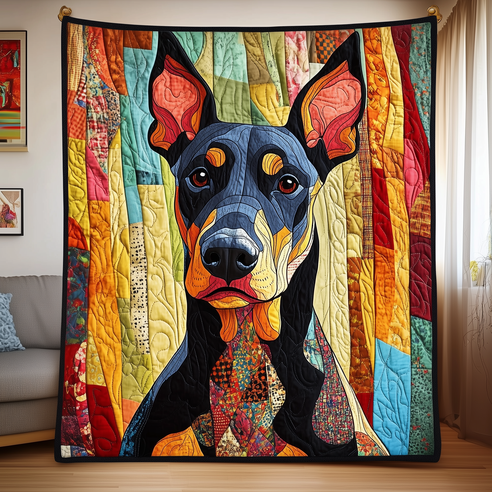 Doberman Quilted Blanket Enjoy Cozy Moments Together with the Perfect Blanket Doberman Quilted Blanket Enjoy Cozy Moments Together with the Perfect Blanket