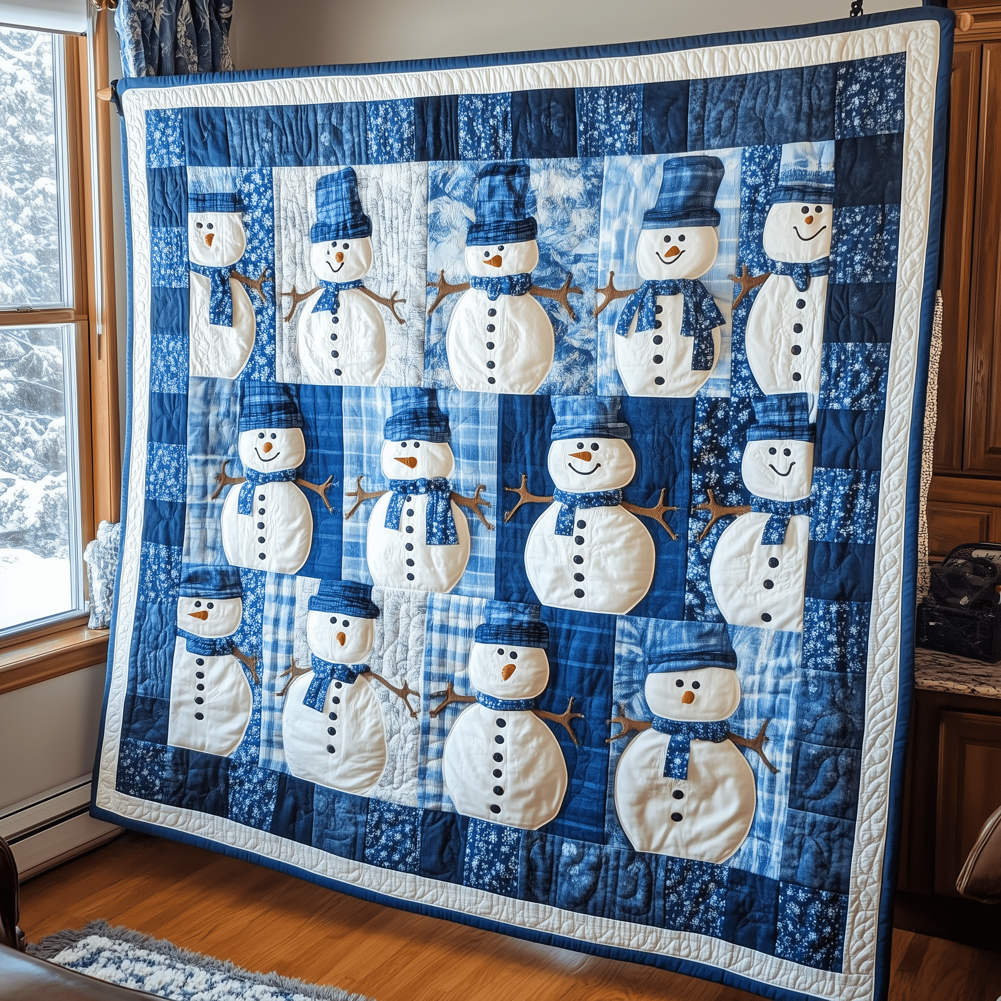 Don't Flurry Be Happy Snowman Quilted Blanket Feel Comfortable Indoors and Out with Our Multi-Use Blanket Don't Flurry Be Happy Snowman Quilted Blanket Feel Comfortable Indoors and Out with Our Multi-Use Blanket
