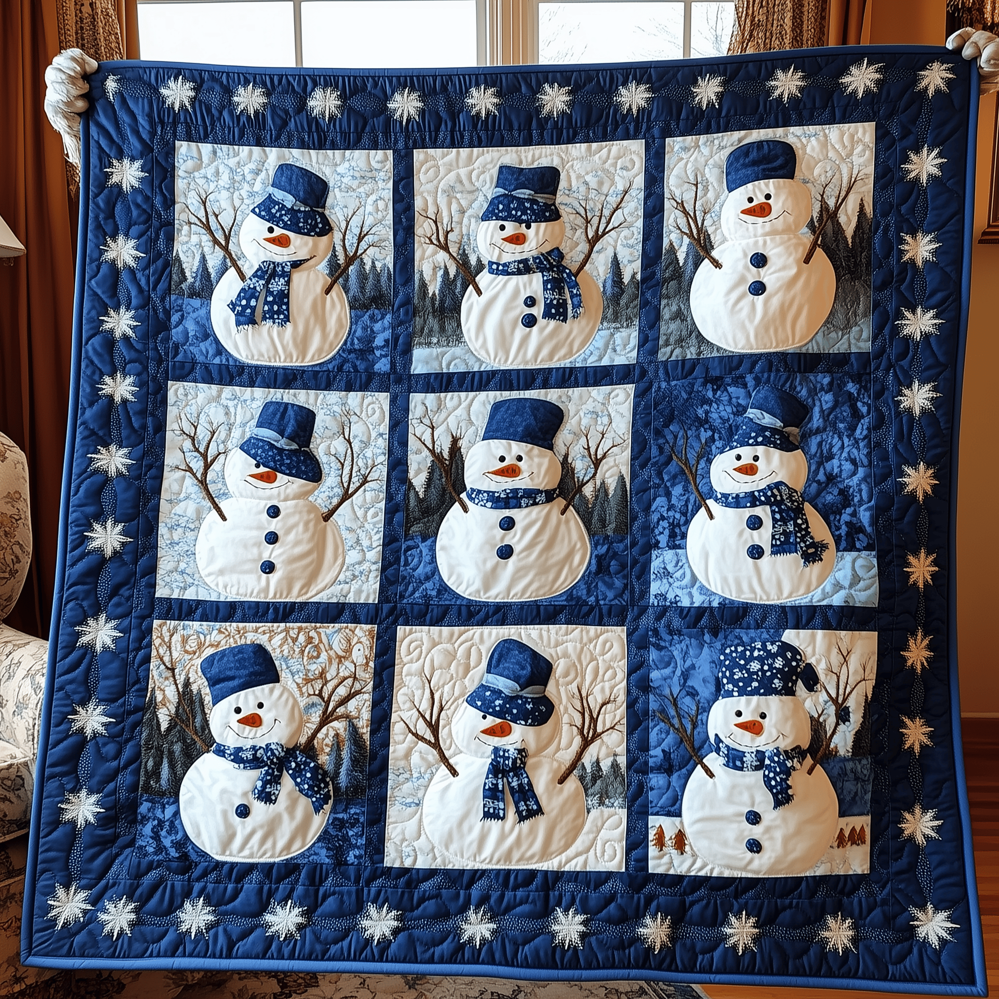 Don't Flurry Be Happy Snowman Quilted Blanket Feel the Luxury of a Blanket That Stands Out Don't Flurry Be Happy Snowman Quilted Blanket Feel the Luxury of a Blanket That Stands Out