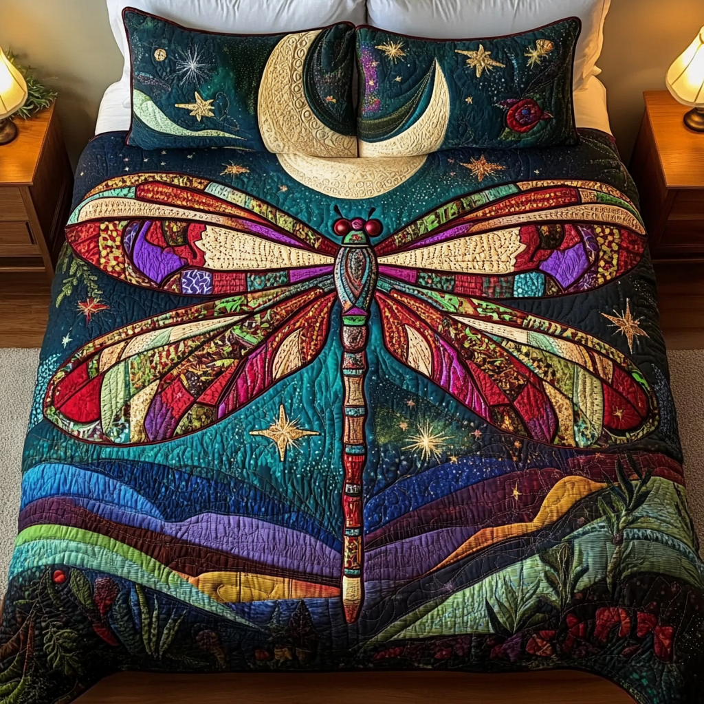 Dragonfly Glow Quilted Bedding Set Dragonfly Gift Items Dragonfly Glow Quilted Bedding Set Dragonfly Gift Items