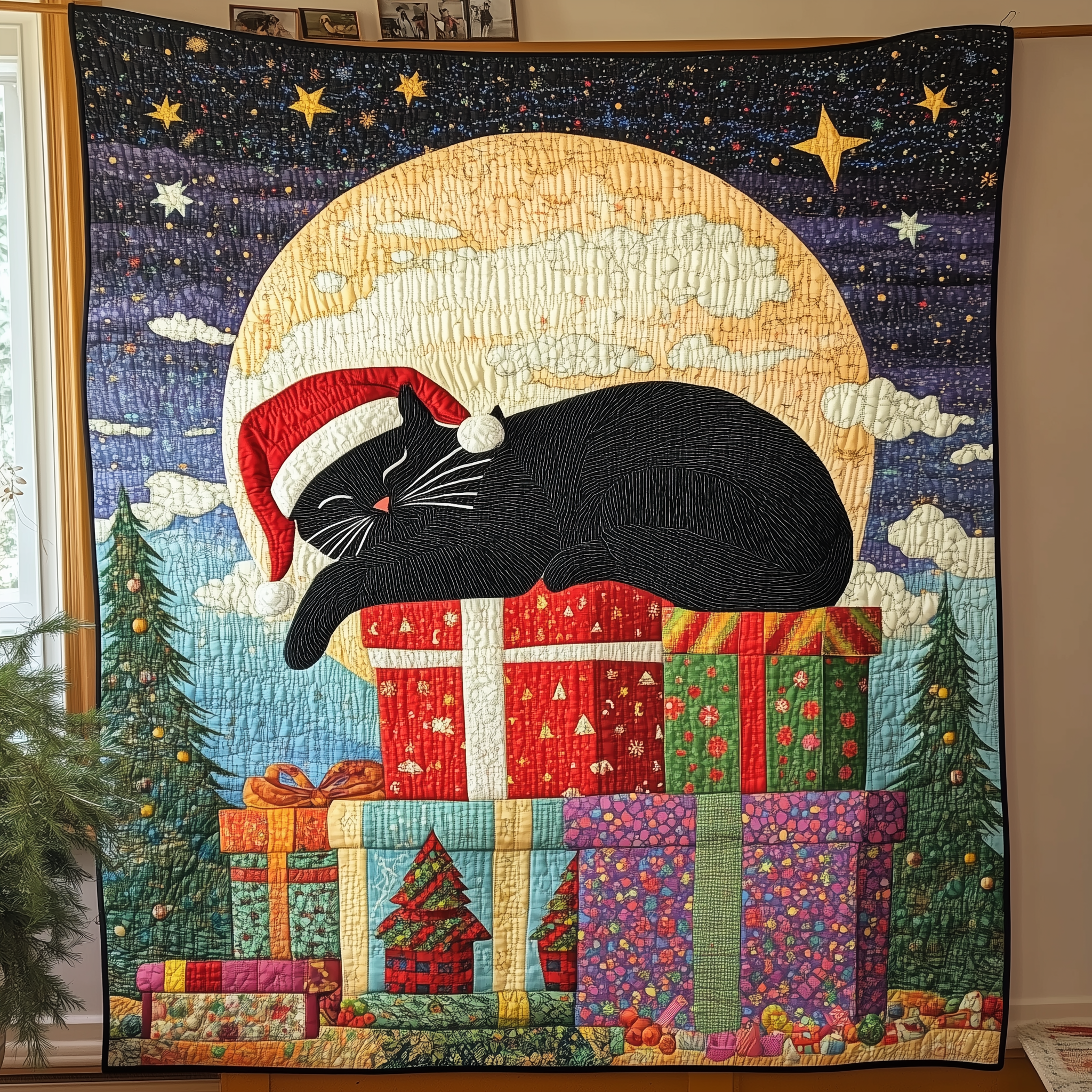 Dreaming Cat Quilted Blanket Feel Unique with a Blanket Made Just for You Dreaming Cat Quilted Blanket Feel Unique with a Blanket Made Just for You