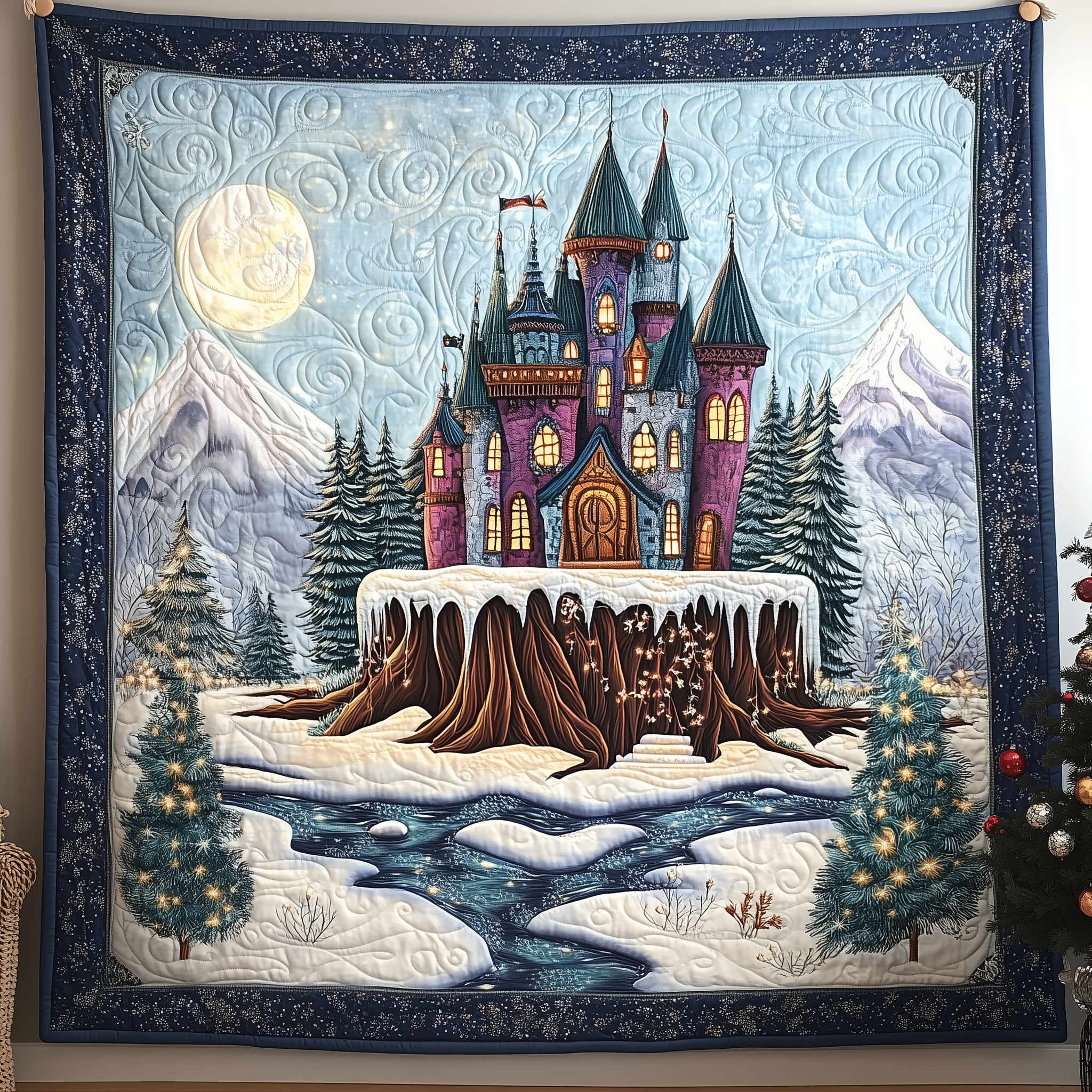 Dreamspire Ice Castle Quilted Blanket Cute Unique Blanket Item Merch Good Gifts For Mom Dreamspire Ice Castle Quilted Blanket Cute Unique Blanket Item Merch Good Gifts For Mom