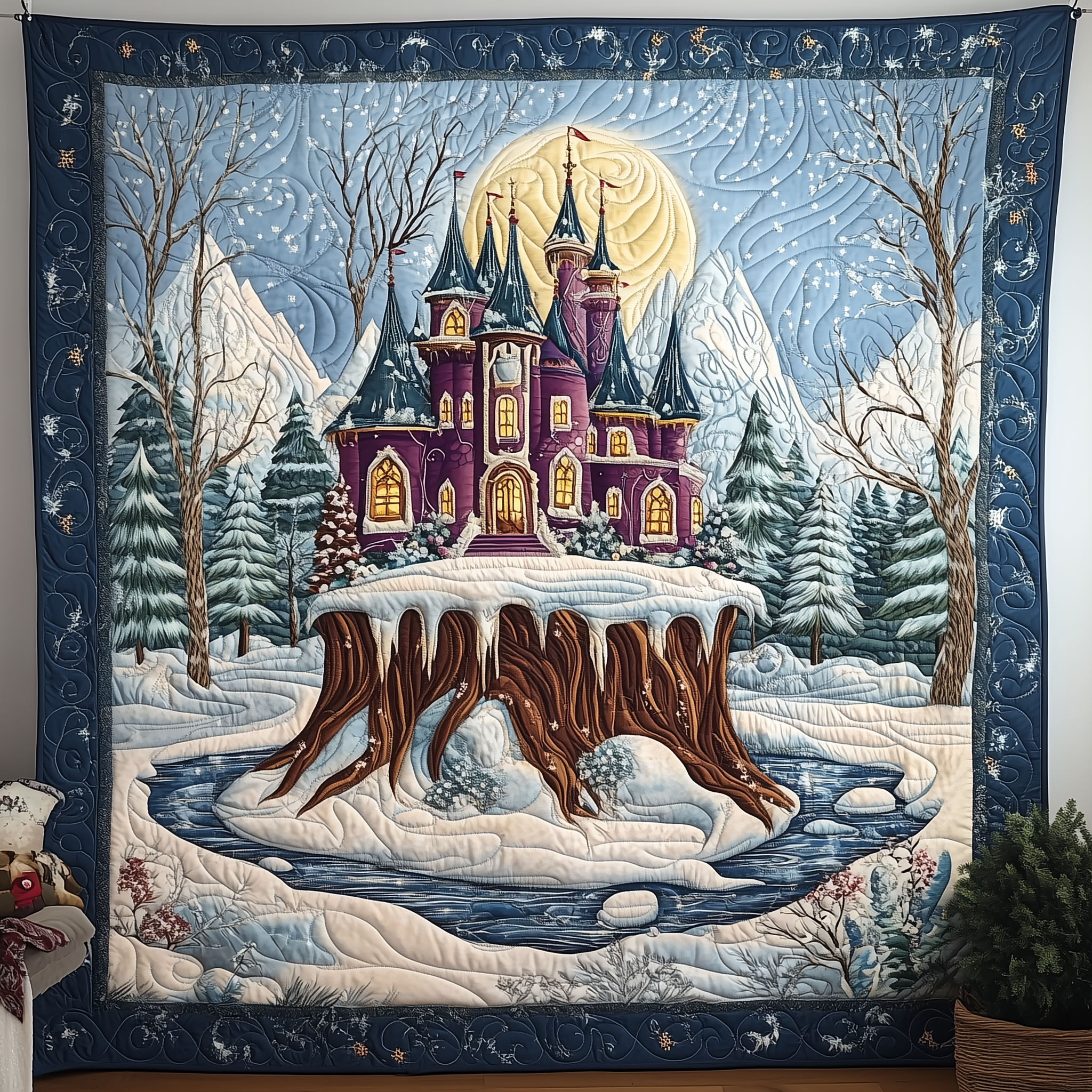 Dreamspire Ice Castle Quilted Blanket Cute Unique Blanket Item Merch Unique Mother's Day Gifts Dreamspire Ice Castle Quilted Blanket Cute Unique Blanket Item Merch Unique Mother's Day Gifts