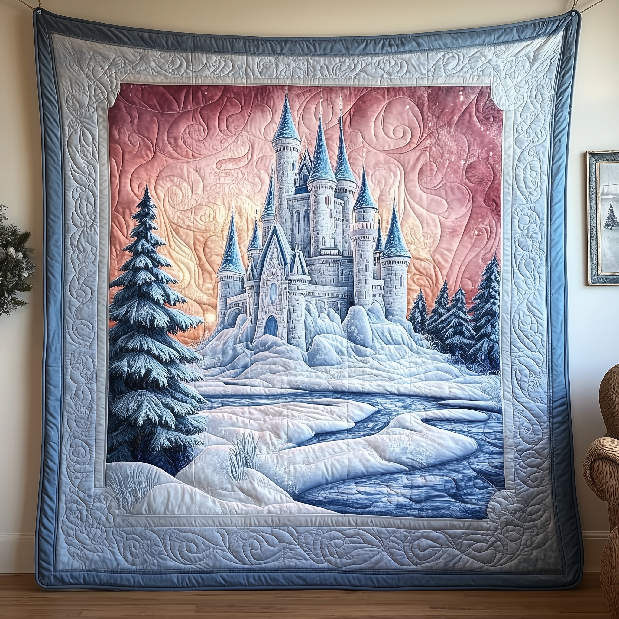 Dreamspire Twilight Castle Quilted Blanket Cute Unique Blanket Item Merch Best Gifts For New Moms Dreamspire Twilight Castle Quilted Blanket Cute Unique Blanket Item Merch Best Gifts For New Moms