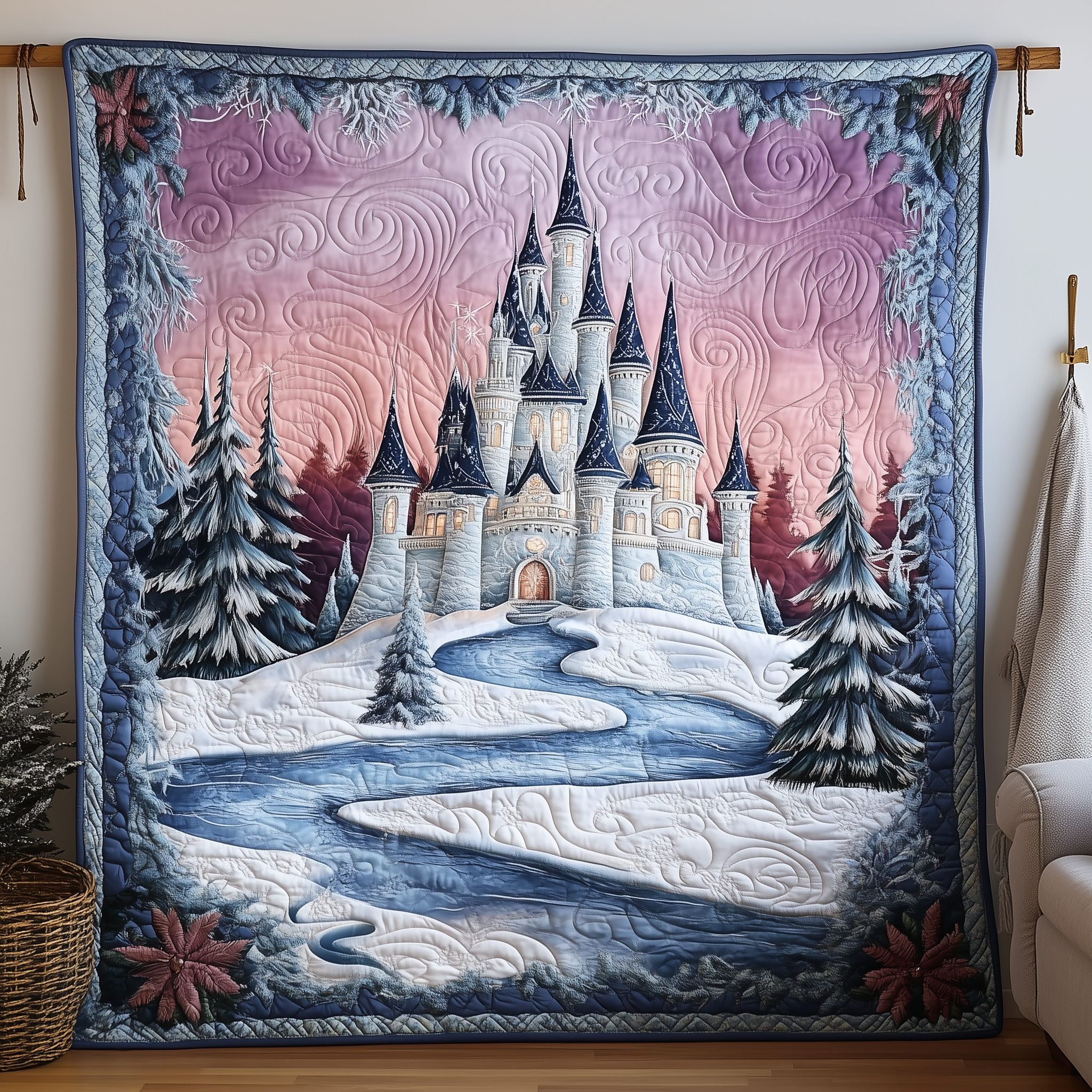 Dreamspire Twilight Castle Quilted Blanket Cute Unique Blanket Item Merch First Mothers Day Gift Ideas Dreamspire Twilight Castle Quilted Blanket Cute Unique Blanket Item Merch First Mothers Day Gift Ideas