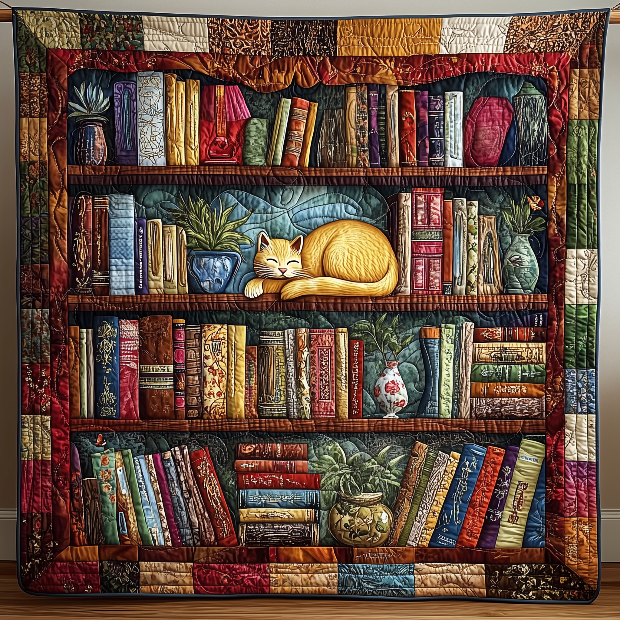 Dreamy Cat Library Quilted Blanket Best Throw Blanket Best Gifts For Book Lovers For Him Her Dreamy Cat Library Quilted Blanket Best Throw Blanket Best Gifts For Book Lovers For Him Her