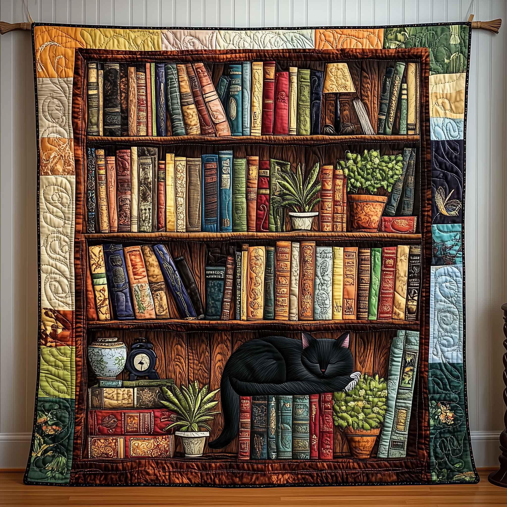 Dreamy Cat Library Quilted Blanket Best Throw Blanket Themed Bookish Gift Ideas Dreamy Cat Library Quilted Blanket Best Throw Blanket Themed Bookish Gift Ideas