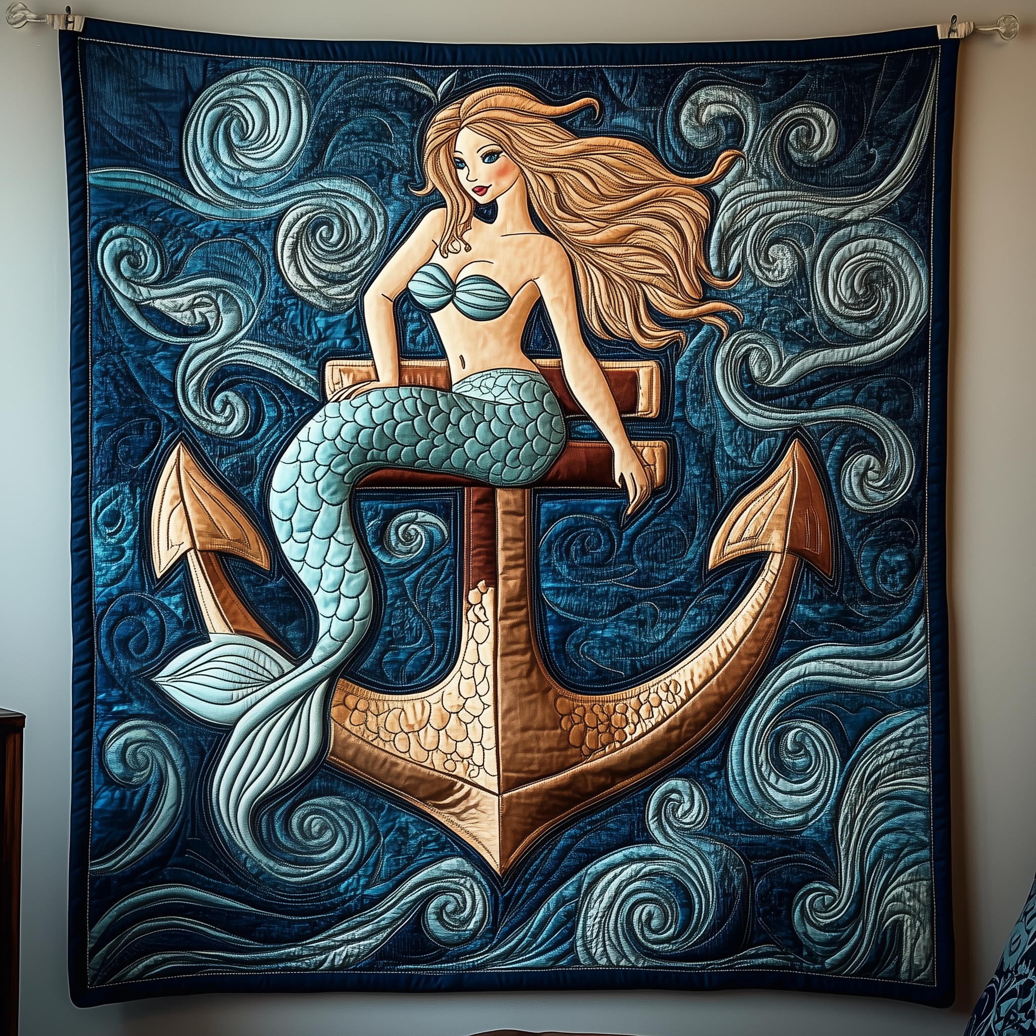 Dreamy Mermaid Anchor Quilted Blanket Unique Throw Blanket Item Merch Mermaid Birthday Presents Dreamy Mermaid Anchor Quilted Blanket Unique Throw Blanket Item Merch Mermaid Birthday Presents