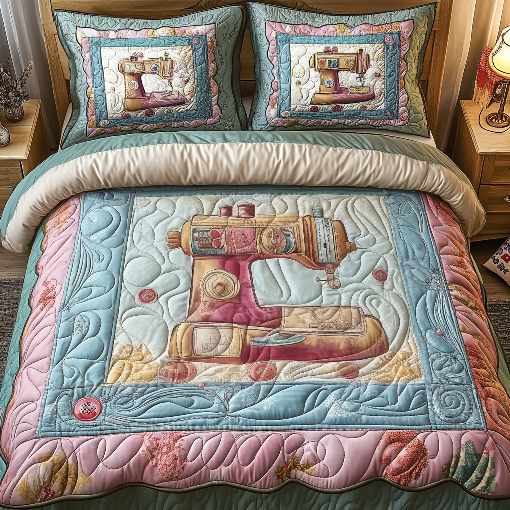 Dreamy Threads Quilted Bedding Set Gifts For Sewing Lovers Dreamy Threads Quilted Bedding Set Gifts For Sewing Lovers