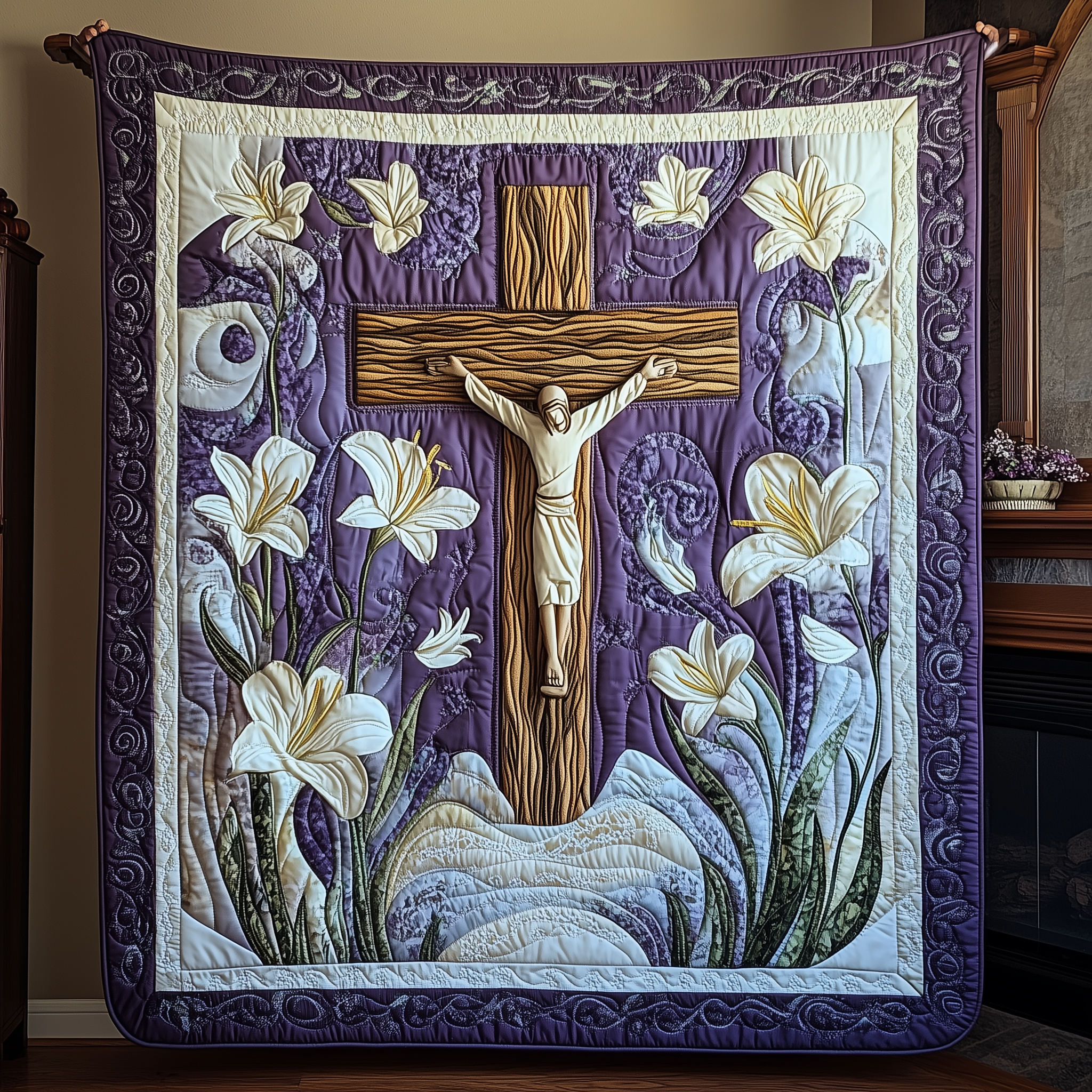 Easter Cross Quilted Blanket Best Throw Blanket Cute Easter Gifts Easter Cross Quilted Blanket Best Throw Blanket Cute Easter Gifts