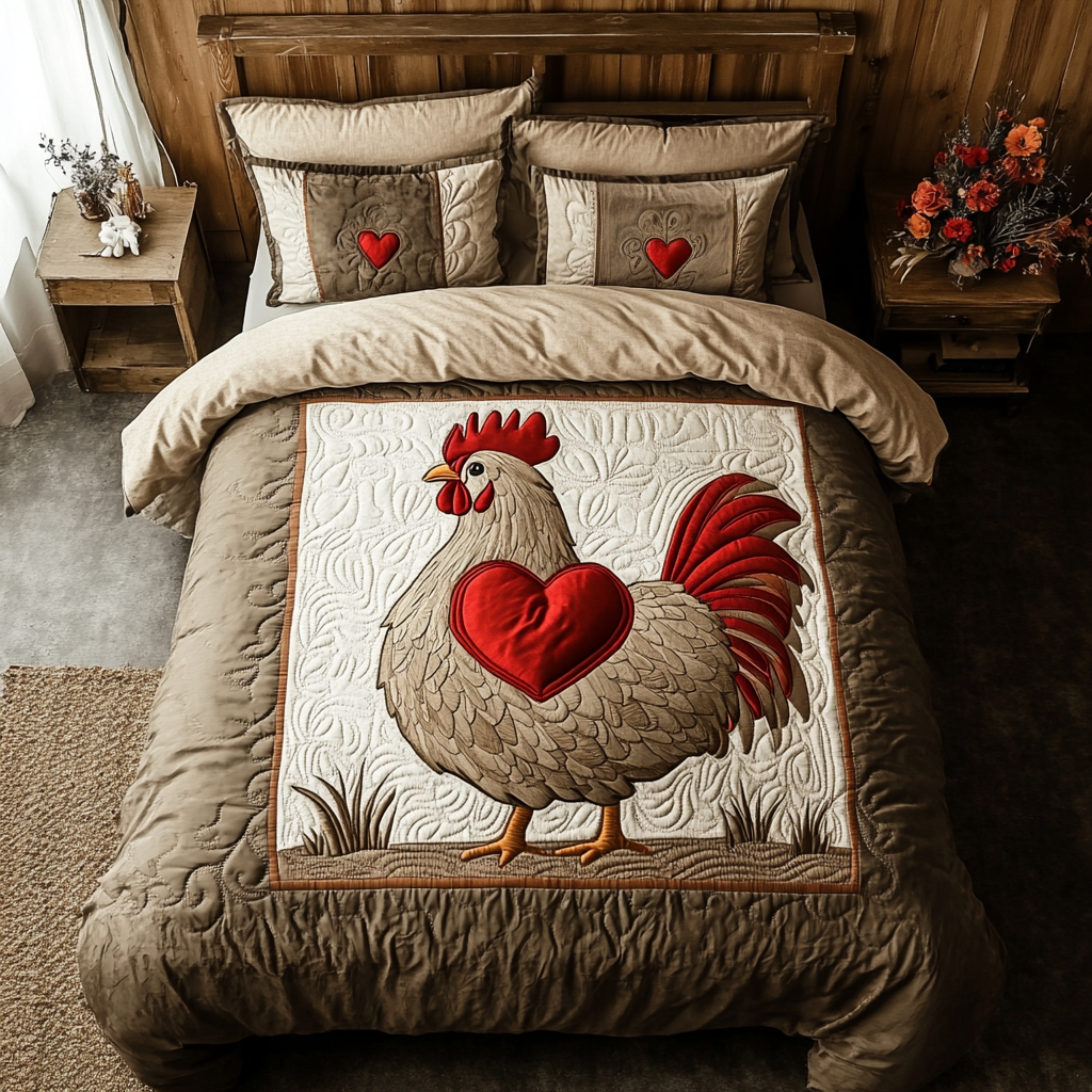 Eggcellent Days Quilted Bedding Set Best Gifts For Chicken Owners Eggcellent Days Quilted Bedding Set Best Gifts For Chicken Owners