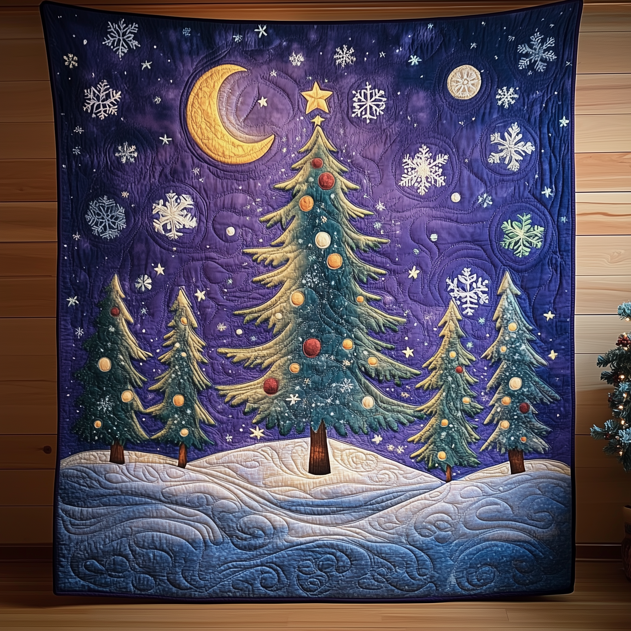 Elegant Christmas Tree Quilted Blanket Feel Unique with a Blanket Made Just for You Elegant Christmas Tree Quilted Blanket Feel Unique with a Blanket Made Just for You