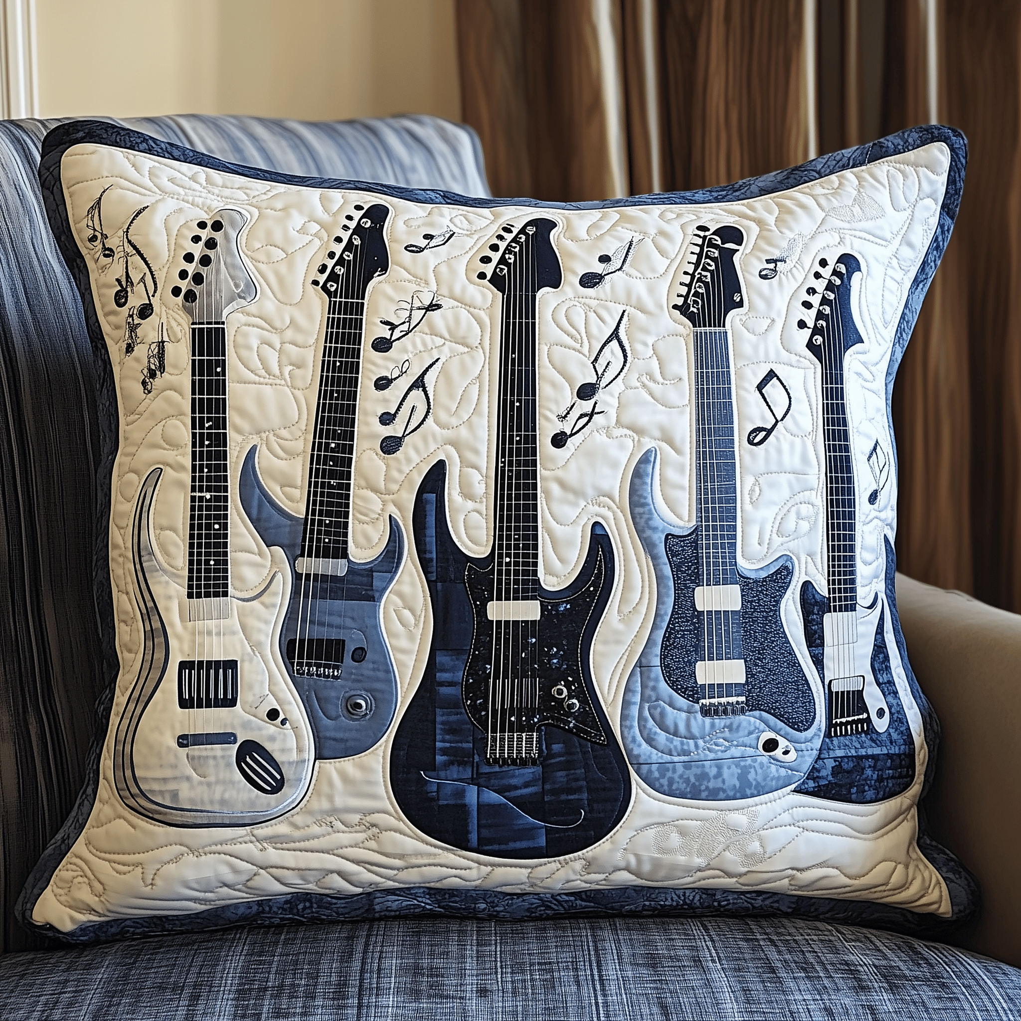 Elegant Guitar Quilted Pillow Case Chic Pillow Cases for a Bedroom That Stands Out Elegant Guitar Quilted Pillow Case Chic Pillow Cases for a Bedroom That Stands Out