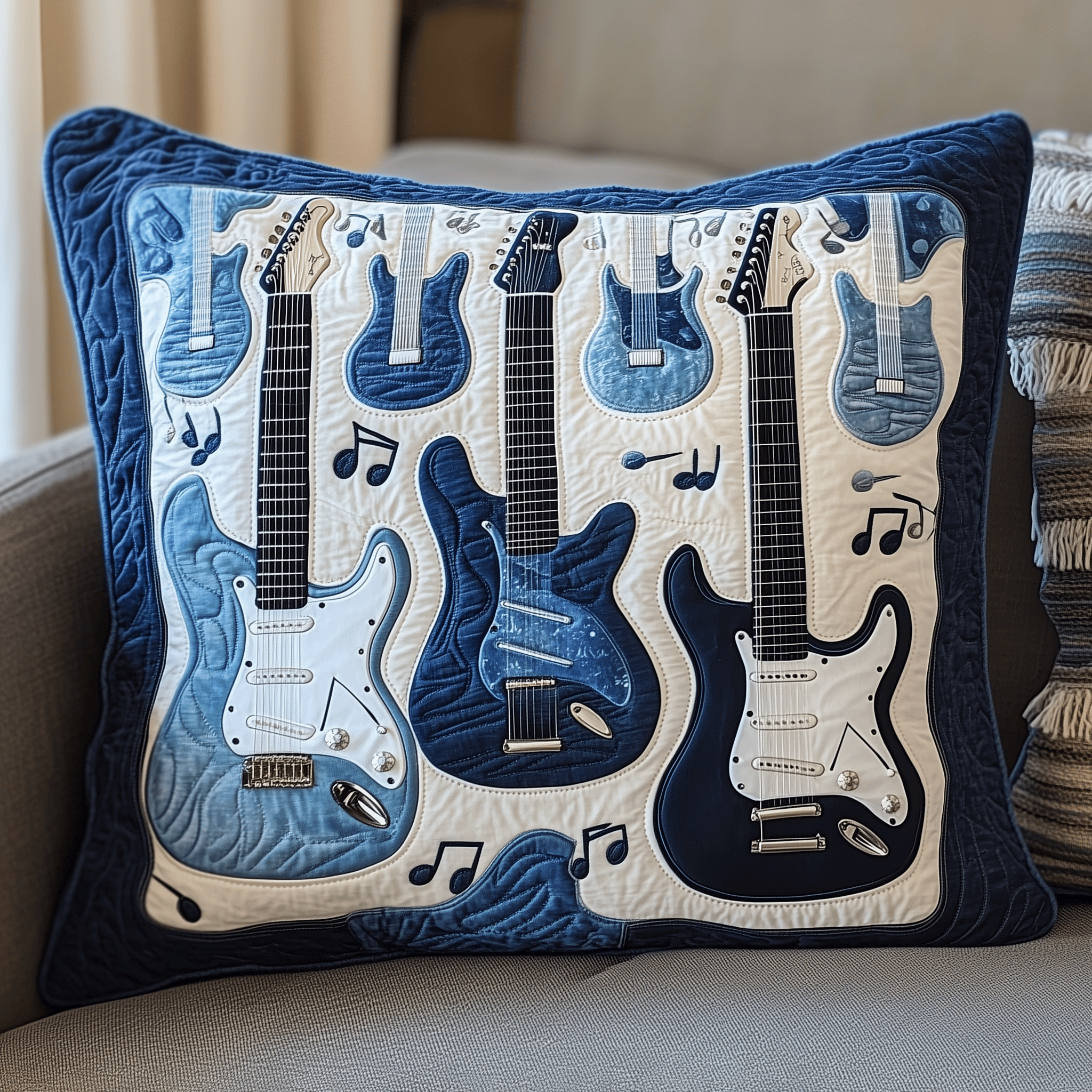 Elegant Guitar Quilted Pillow Case Feel Confident in the Cleanliness of Your Pillow Cases Elegant Guitar Quilted Pillow Case Feel Confident in the Cleanliness of Your Pillow Cases