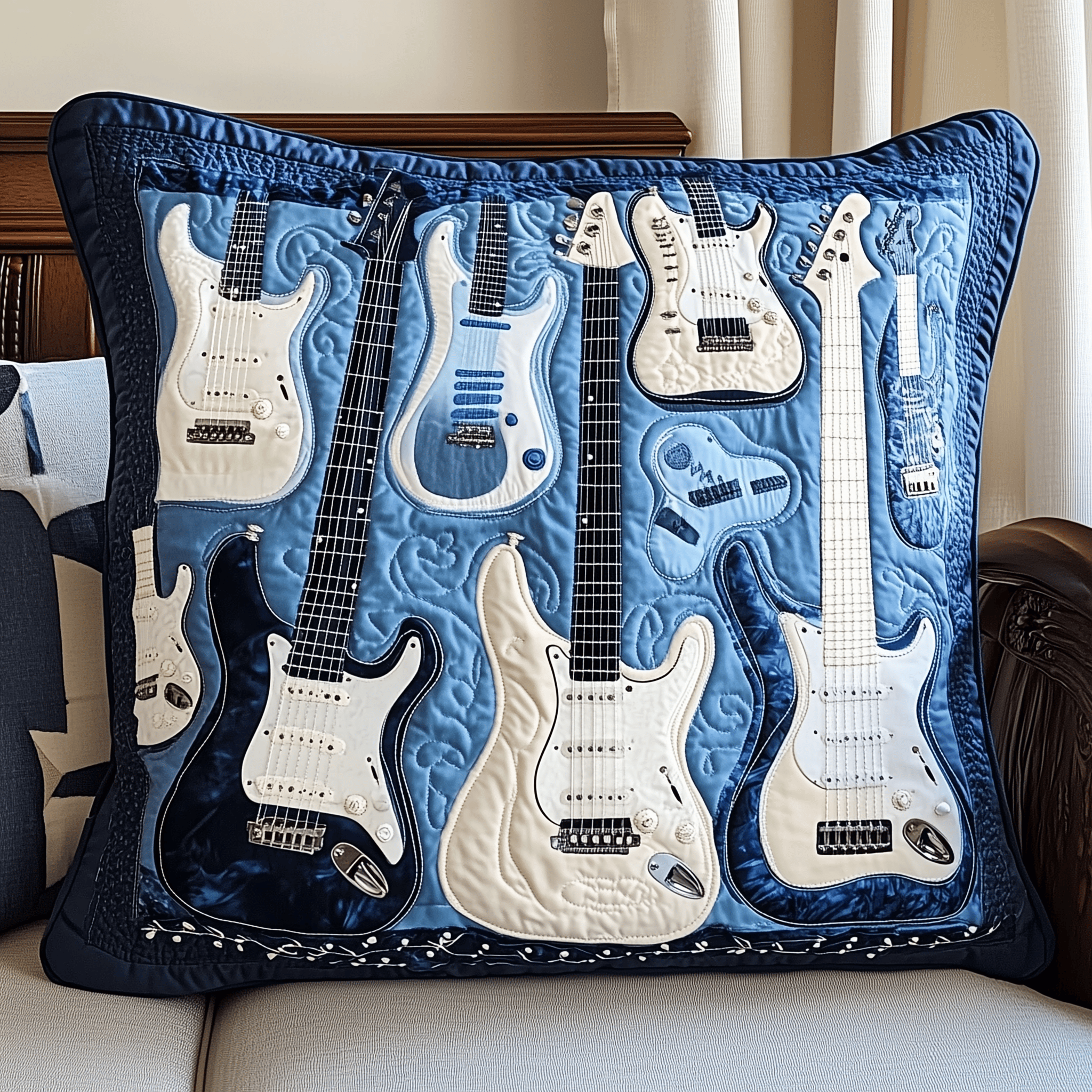 Elegant Guitar Quilted Pillow Case Feel the Luxury You Deserve Every Night Elegant Guitar Quilted Pillow Case Feel the Luxury You Deserve Every Night