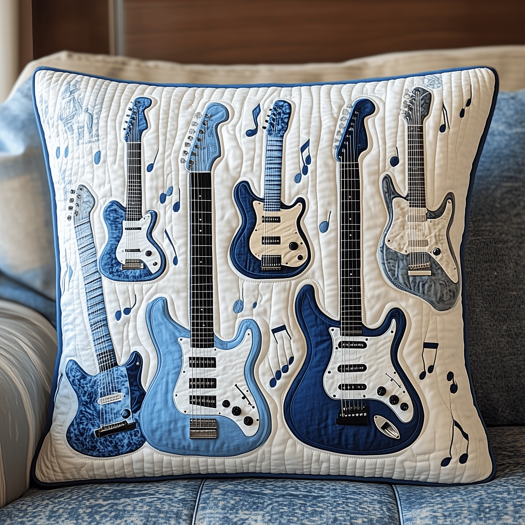 Elegant Guitar Quilted Pillow Case Feel the Warmth of Home with Every Pillow Case Elegant Guitar Quilted Pillow Case Feel the Warmth of Home with Every Pillow Case
