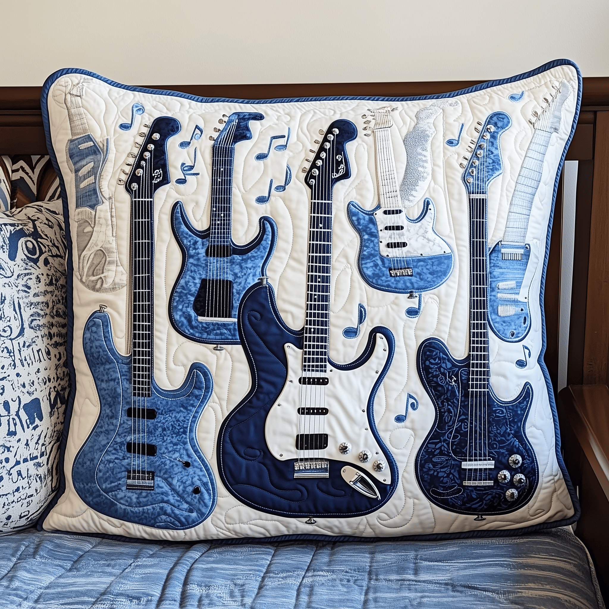 Elegant Guitar Quilted Pillow Case Feel Unique with Customizable Pillow Case Designs Elegant Guitar Quilted Pillow Case Feel Unique with Customizable Pillow Case Designs