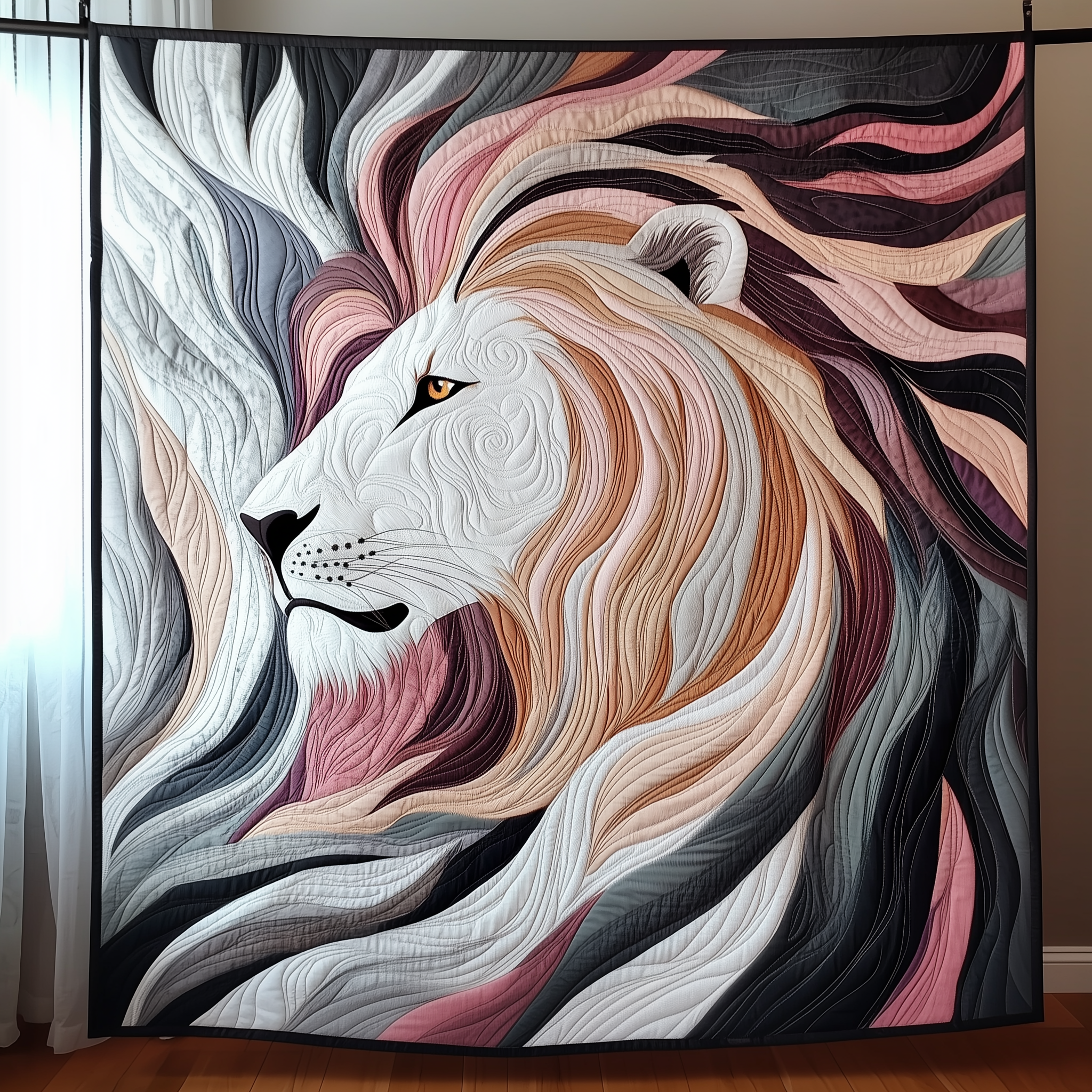 Elegant Lion Quilted Blanket Best Throw Blanket Unique Lion Gifts For Men Elegant Lion Quilted Blanket Best Throw Blanket Unique Lion Gifts For Men