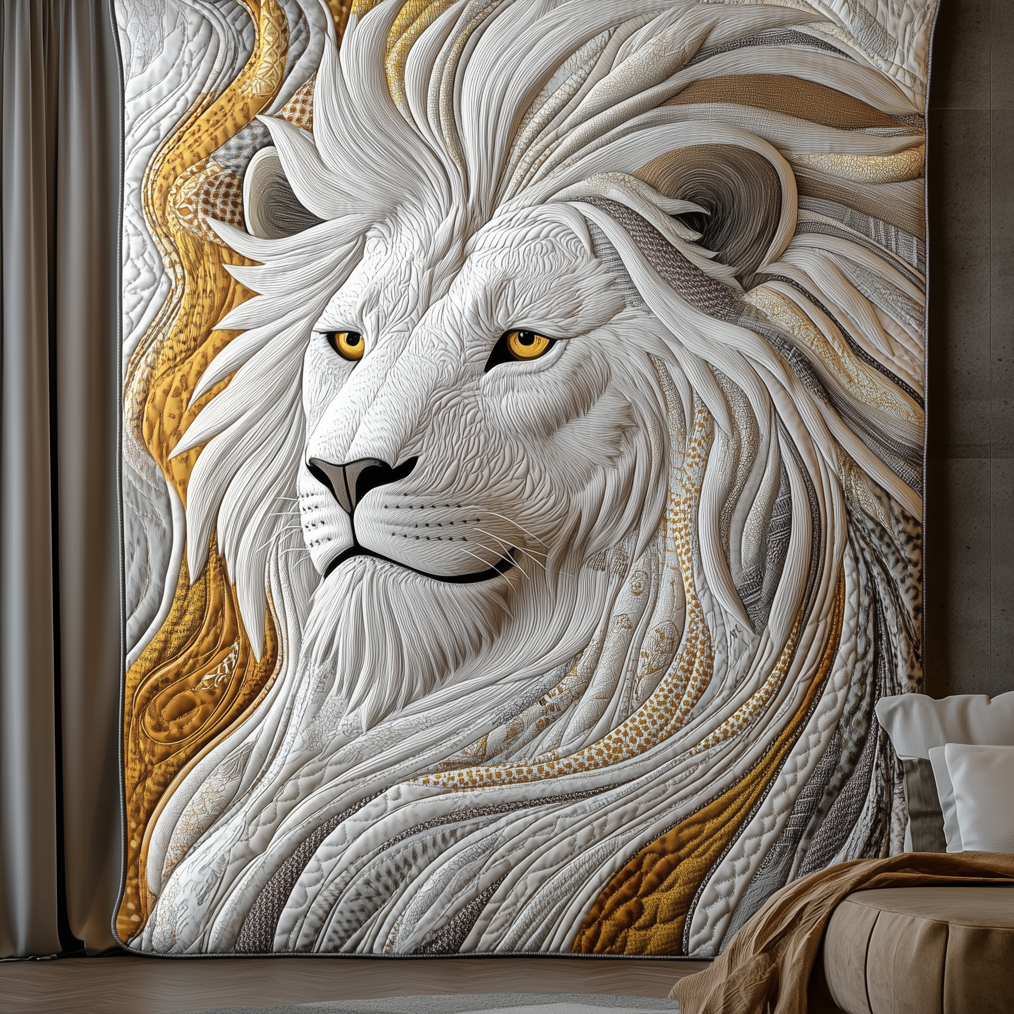 Elegant Mane Lion Quilted Blanket Best Throw Blanket Lion Gifts For Him Her Elegant Mane Lion Quilted Blanket Best Throw Blanket Lion Gifts For Him Her