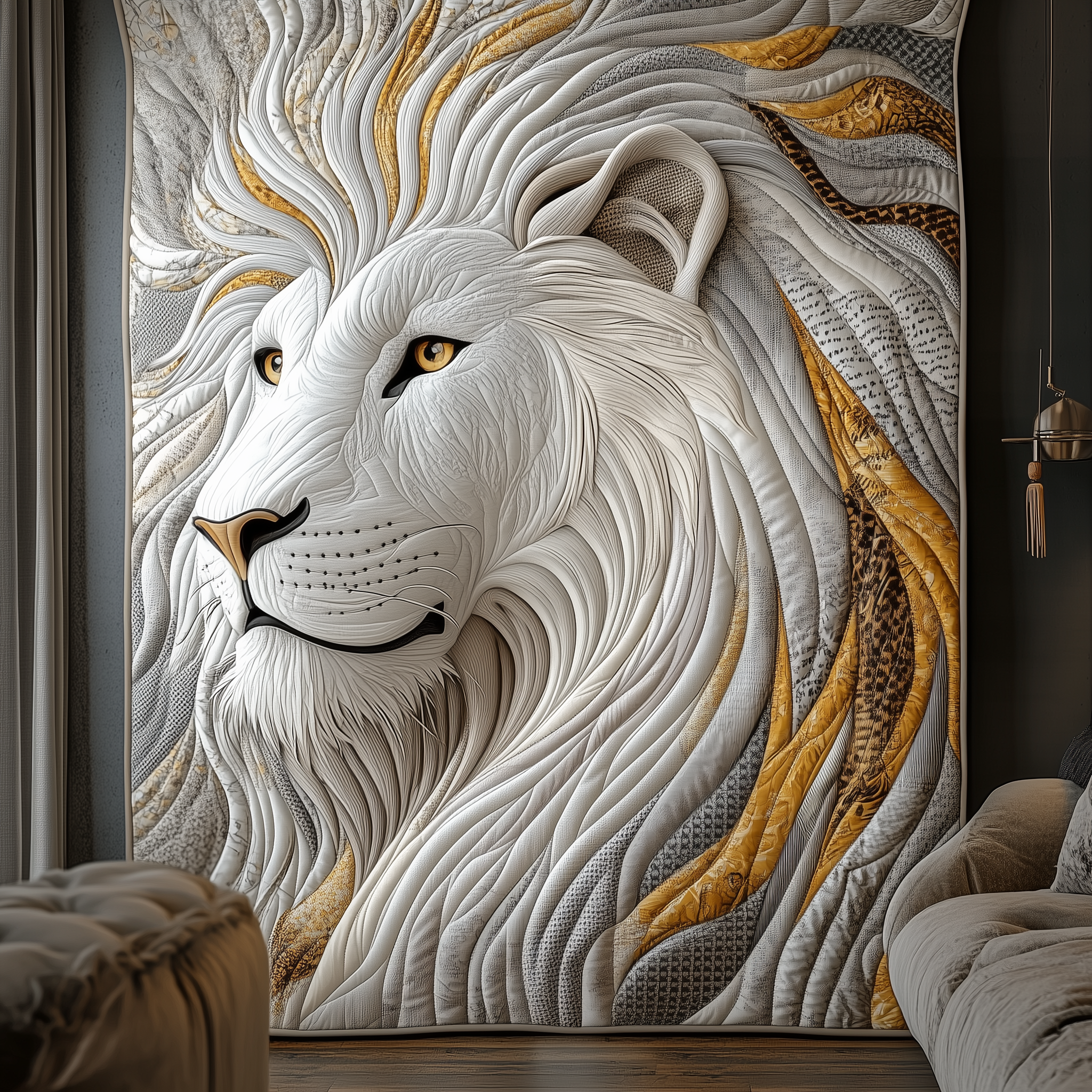 Elegant Mane Lion Quilted Blanket Best Throw Blanket Unique Lion Gifts For Men Elegant Mane Lion Quilted Blanket Best Throw Blanket Unique Lion Gifts For Men