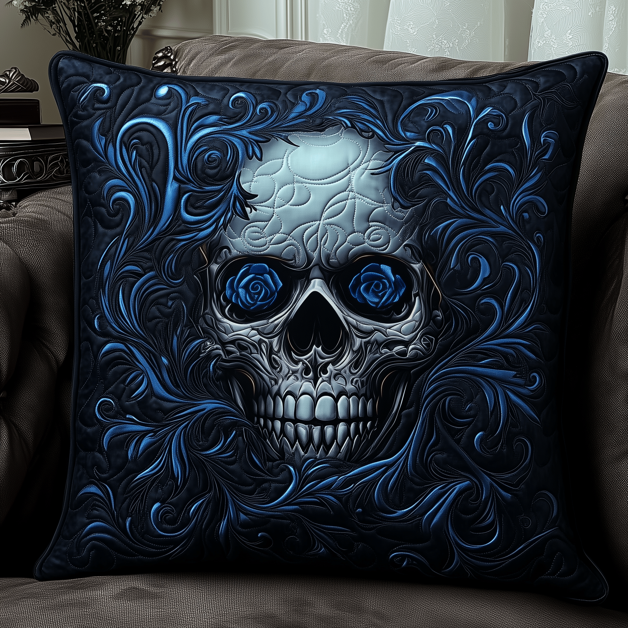 Elegant Skull Quilted Pillow Case Feel the Magic of Holidays with Festive Pillow Cases Elegant Skull Quilted Pillow Case Feel the Magic of Holidays with Festive Pillow Cases