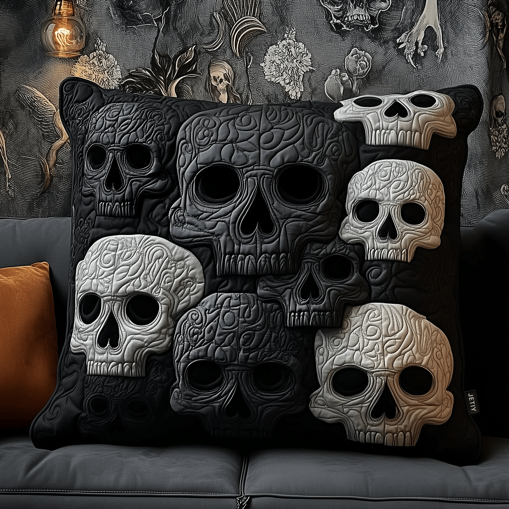 Elegant Skull Quilted Pillow Case Protect Your Skin and Hair with Silk Pillow Cases Elegant Skull Quilted Pillow Case Protect Your Skin and Hair with Silk Pillow Cases