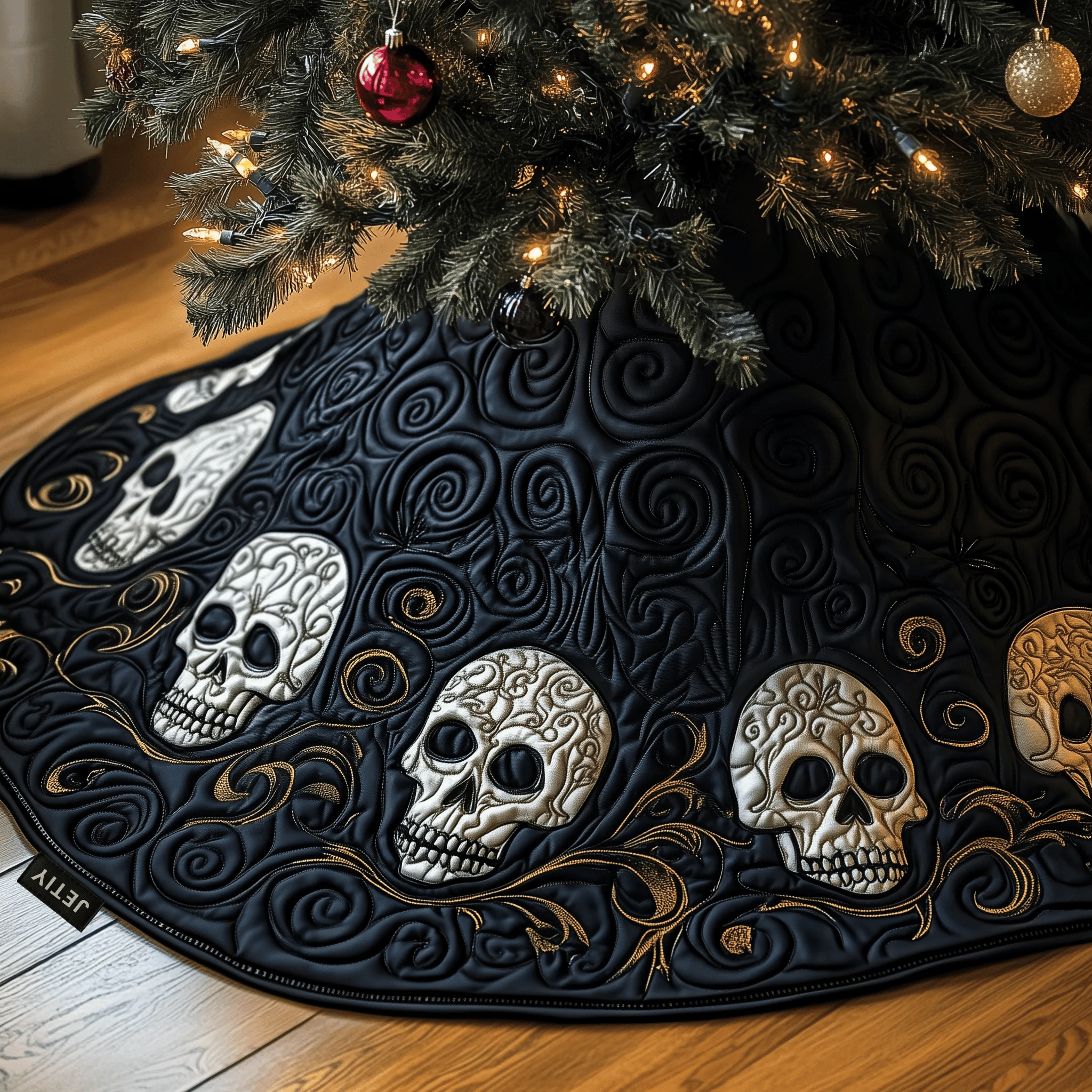 Elegant Skull Quilted Tree Skirt Celebrate New Traditions with a Stylish and Safe Skirt Elegant Skull Quilted Tree Skirt Celebrate New Traditions with a Stylish and Safe Skirt