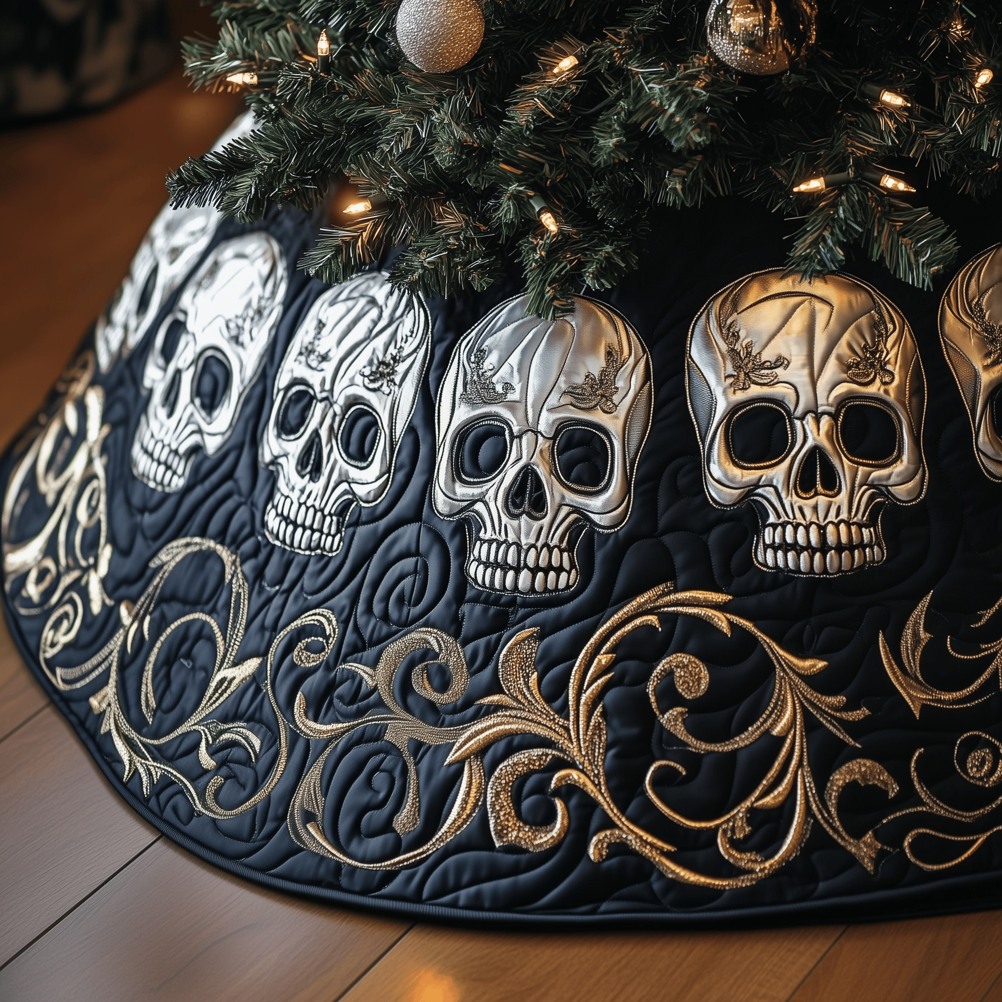 Elegant Skull Quilted Tree Skirt Feel the Spirit of Giving with a Safe Tree Skirt Elegant Skull Quilted Tree Skirt Feel the Spirit of Giving with a Safe Tree Skirt