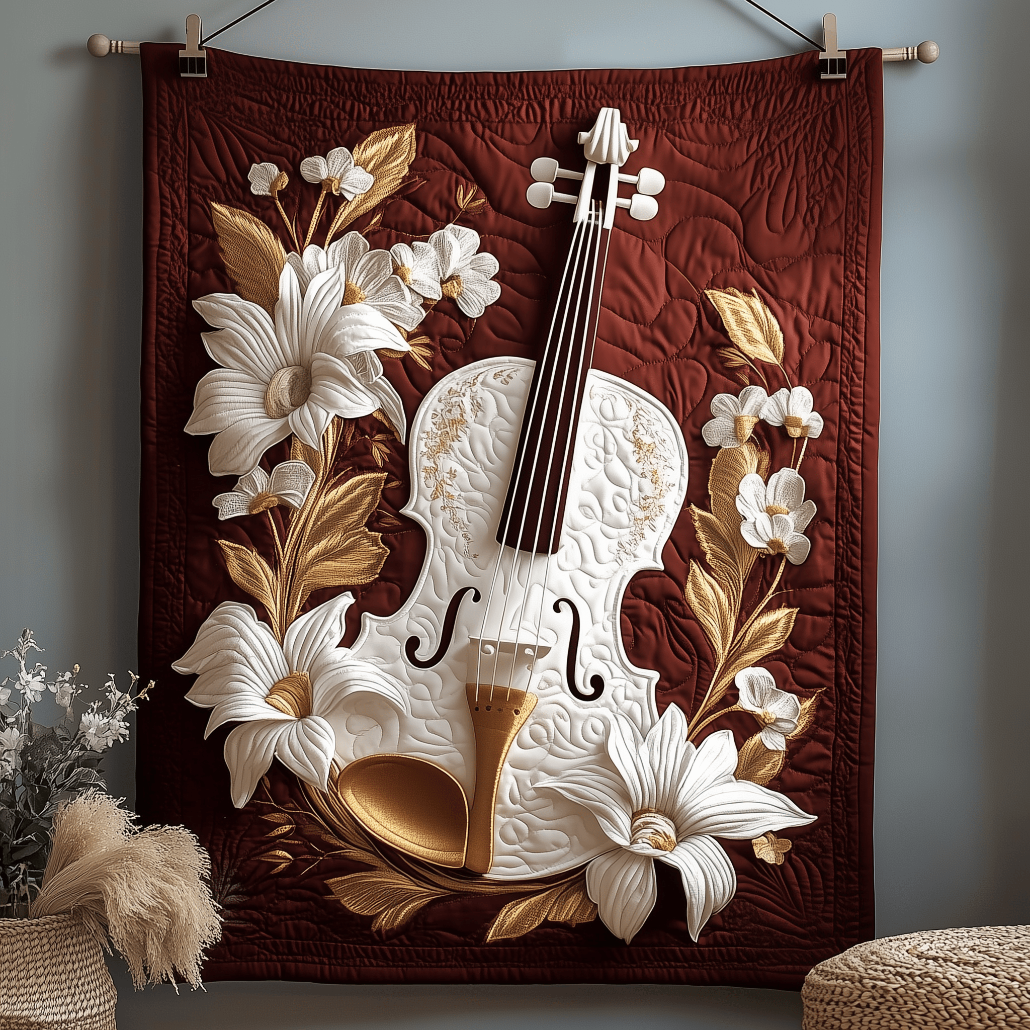 Elegant Violin Quilted Blanket Feel Ready for Adventure with a Blanket That Travels Well Elegant Violin Quilted Blanket Feel Ready for Adventure with a Blanket That Travels Well