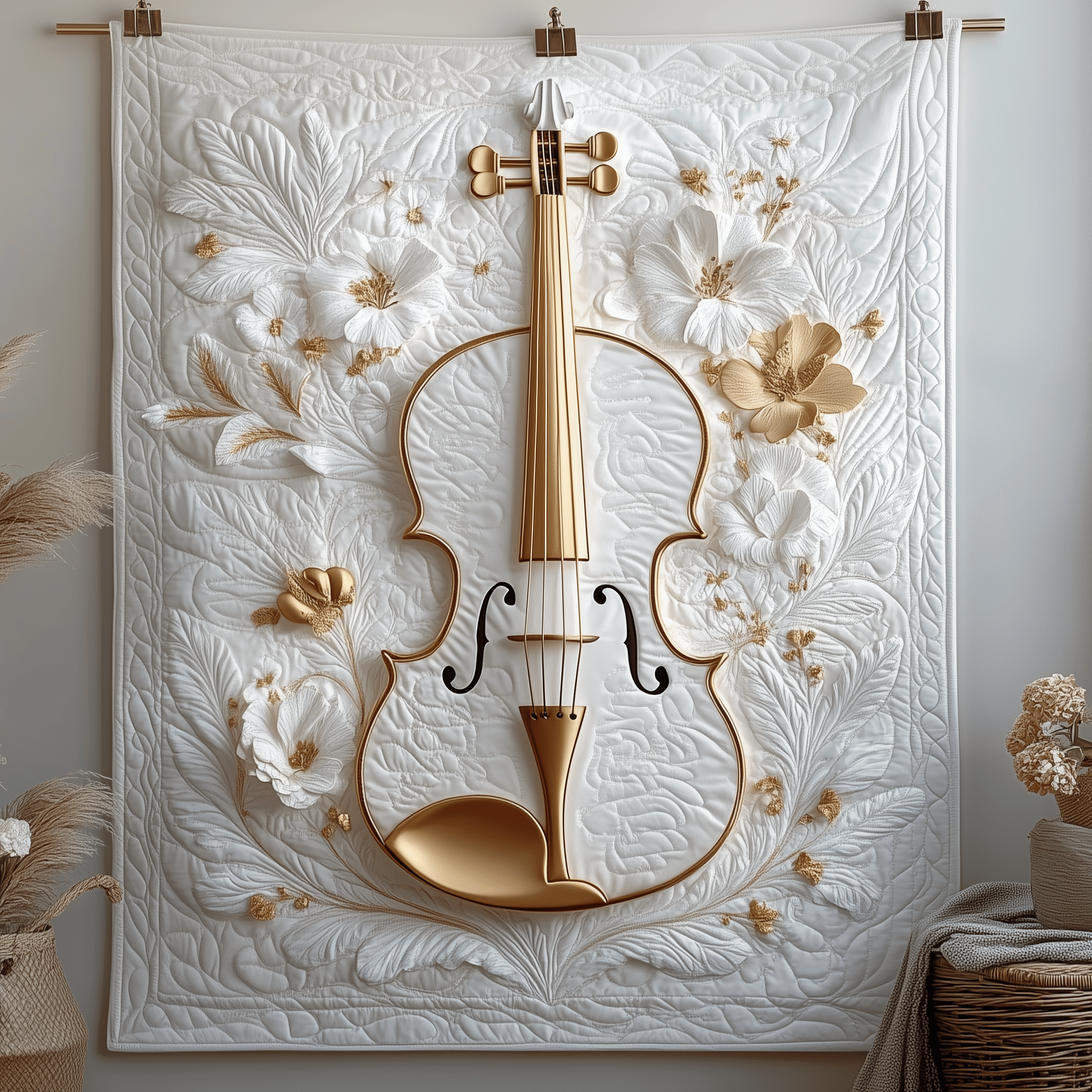 Elegant Violin Quilted Blanket Feel the Versatility of a Blanket That Adapts to You Elegant Violin Quilted Blanket Feel the Versatility of a Blanket That Adapts to You