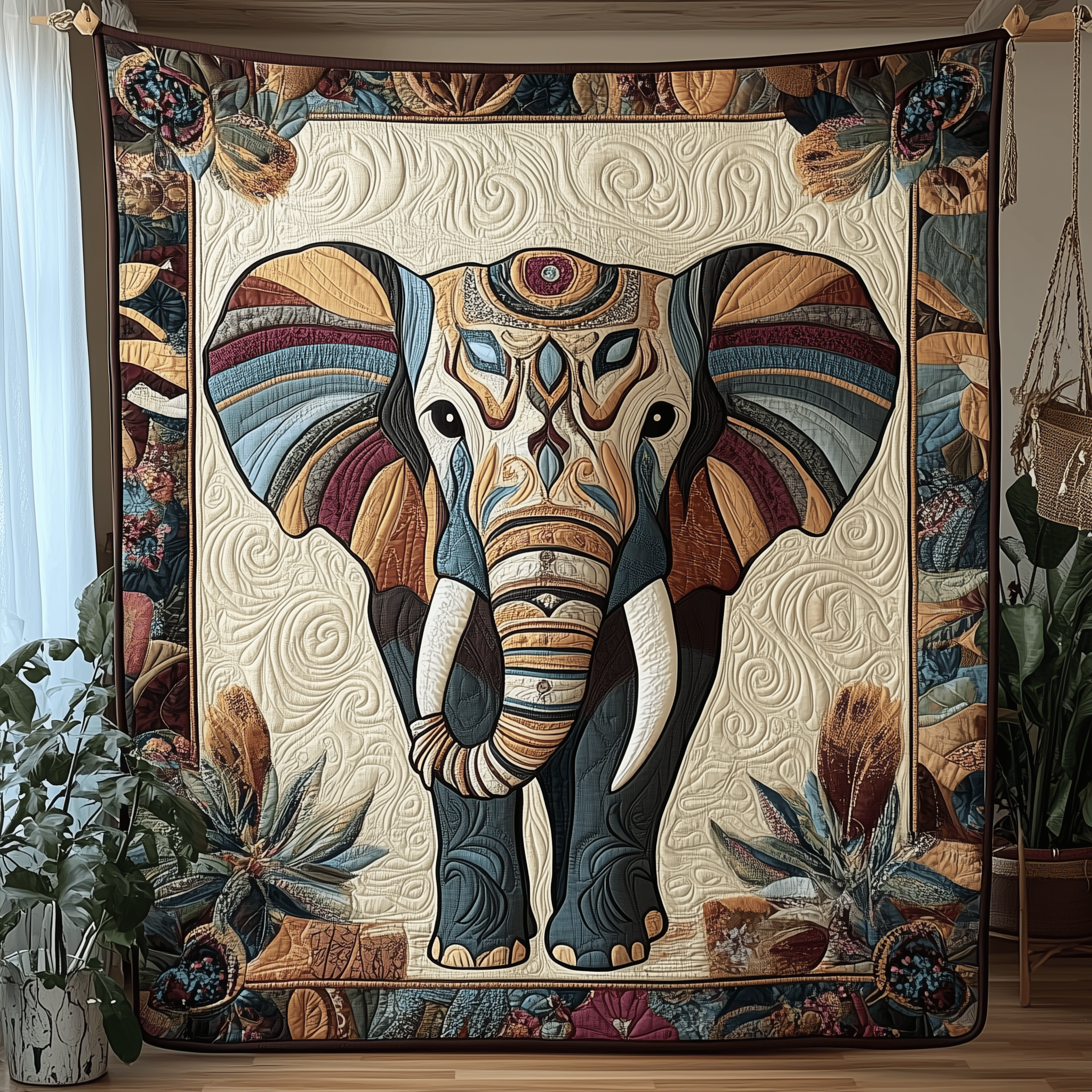 Elephant Quilted Blanket Feel Unique with a Blanket Made Just for You Elephant Quilted Blanket Feel Unique with a Blanket Made Just for You