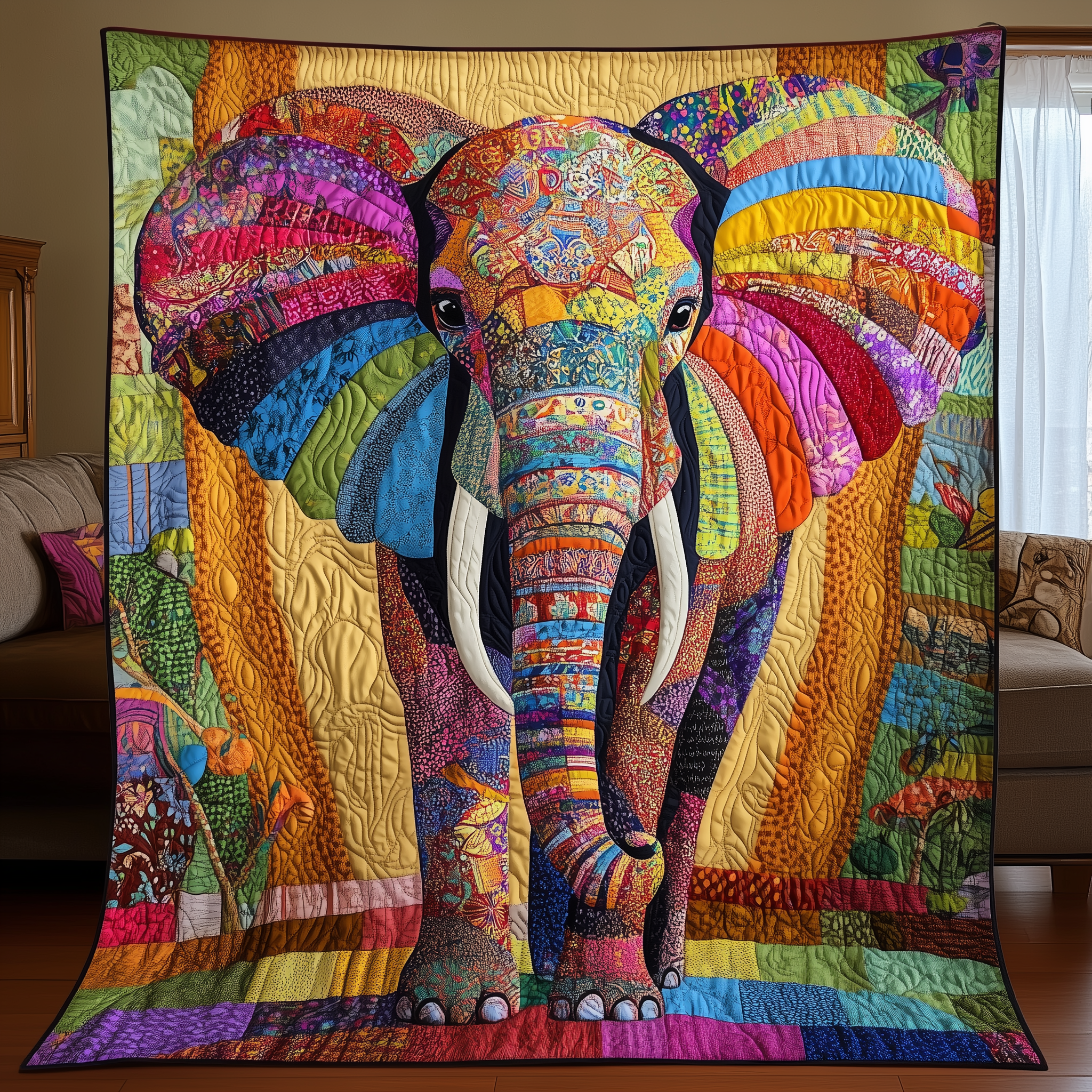 Elephant Spirit Quilted Blanket Enjoy Tailored Comfort with Our Exclusive Blanket Elephant Spirit Quilted Blanket Enjoy Tailored Comfort with Our Exclusive Blanket