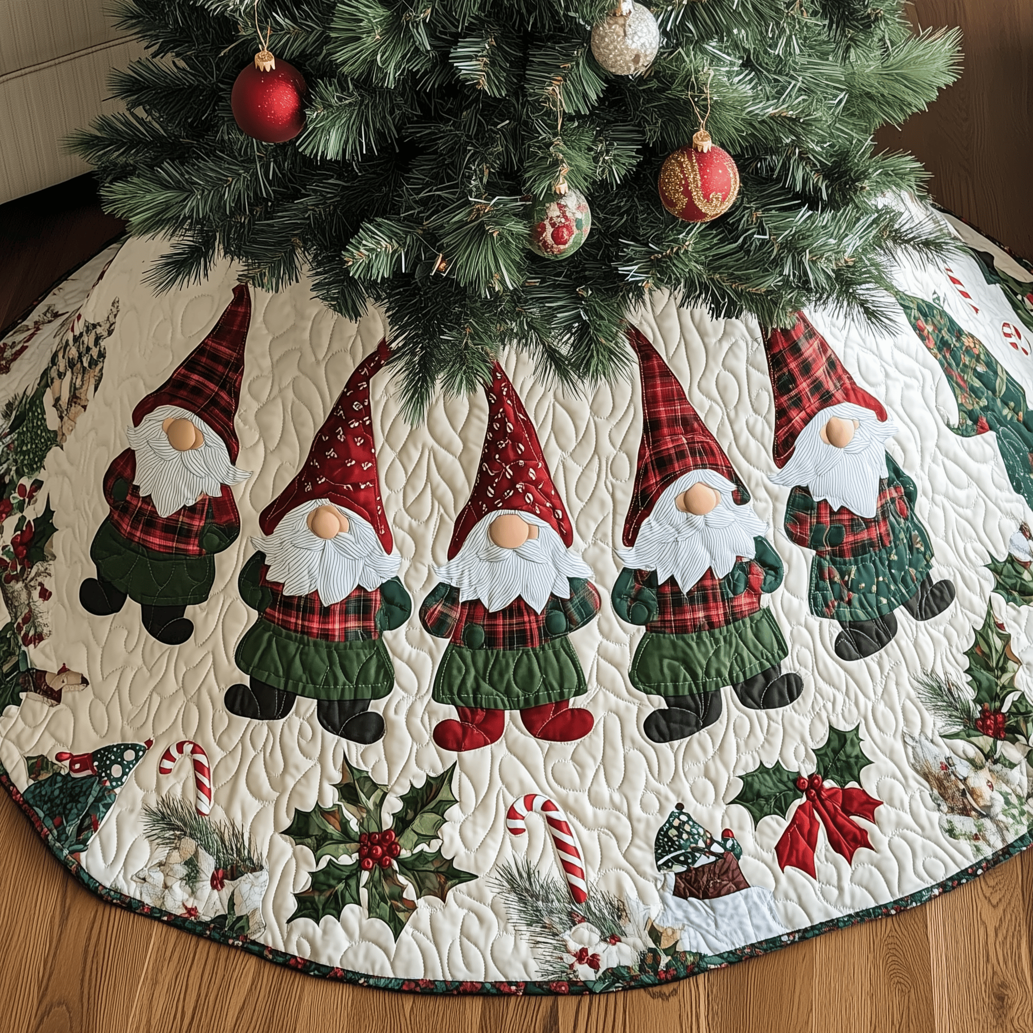 Elf Magic Christmas Quilted Tree Skirt Celebrate Fully Present with a Safe and Stylish Skirt Elf Magic Christmas Quilted Tree Skirt Celebrate Fully Present with a Safe and Stylish Skirt