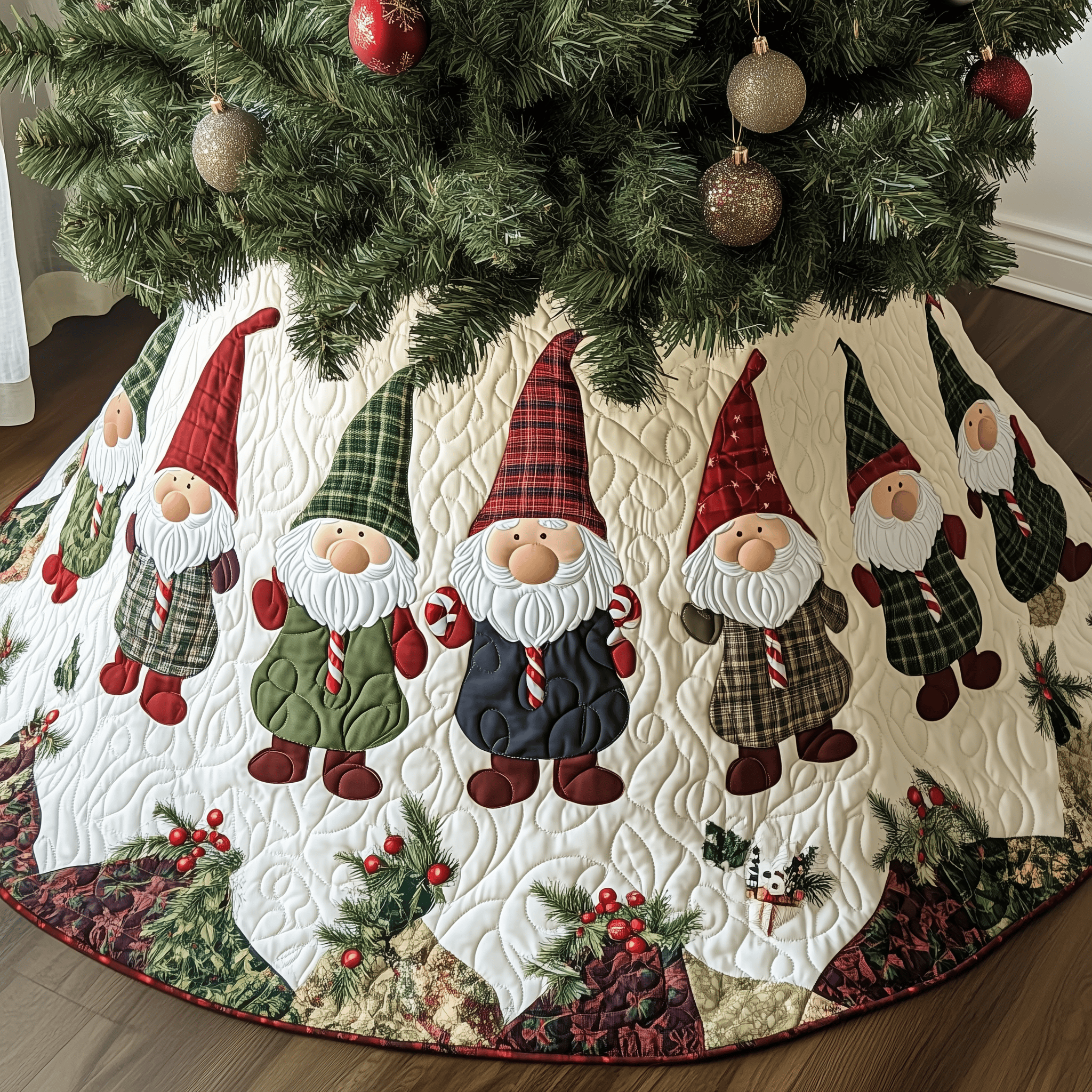 Elf Magic Christmas Quilted Tree Skirt Celebrate the Season Safely with a Durable Tree Skirt Elf Magic Christmas Quilted Tree Skirt Celebrate the Season Safely with a Durable Tree Skirt