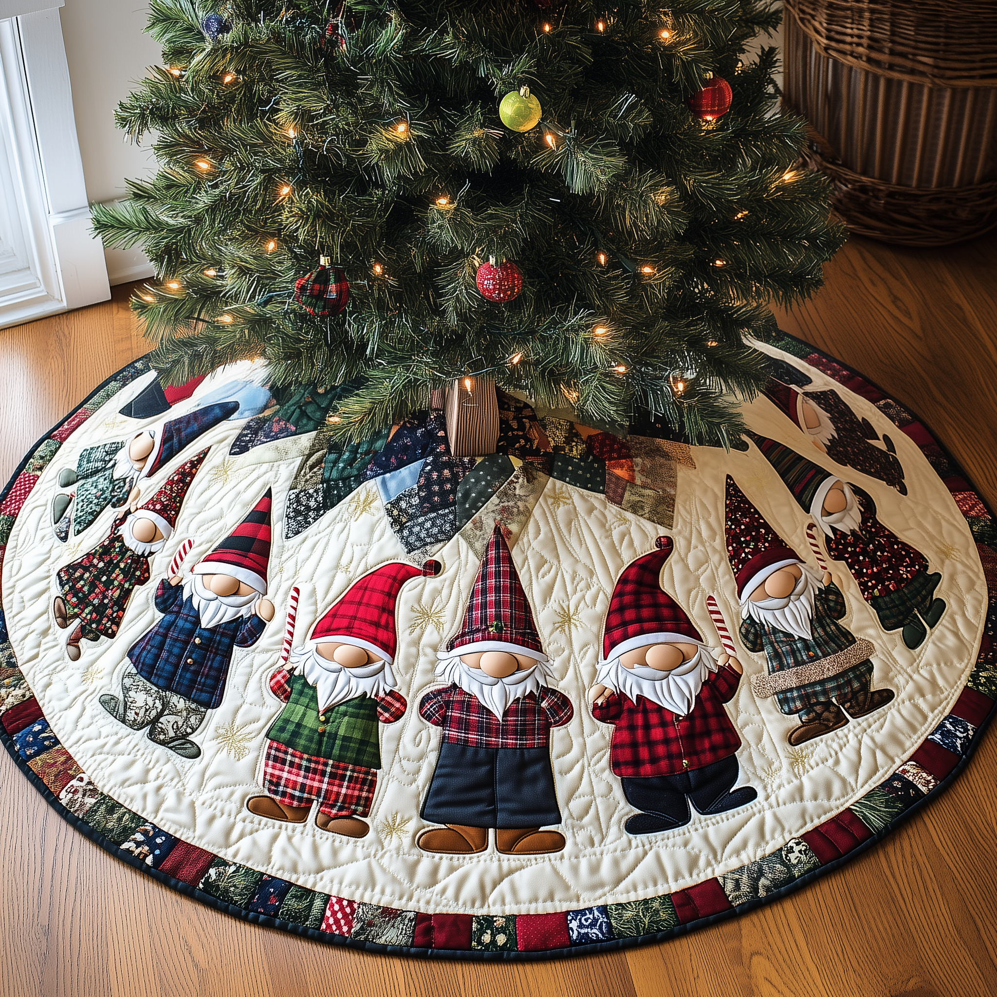Elf Magic Christmas Quilted Tree Skirt Experience the Magic of Christmas with a Stylish Tree Skirt Elf Magic Christmas Quilted Tree Skirt Experience the Magic of Christmas with a Stylish Tree Skirt