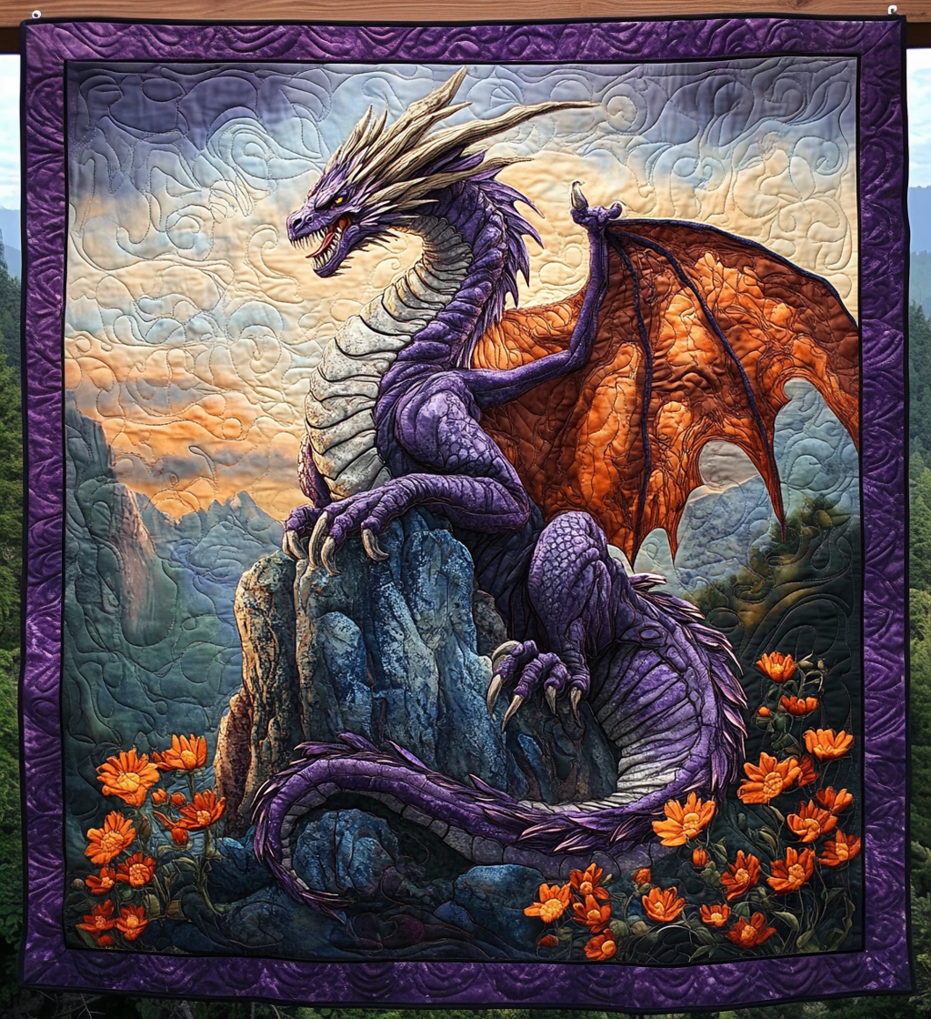 Ember Enchanter Quilted Blanket Gift For Dragon Lover Ember Enchanter Quilted Blanket Gift For Dragon Lover