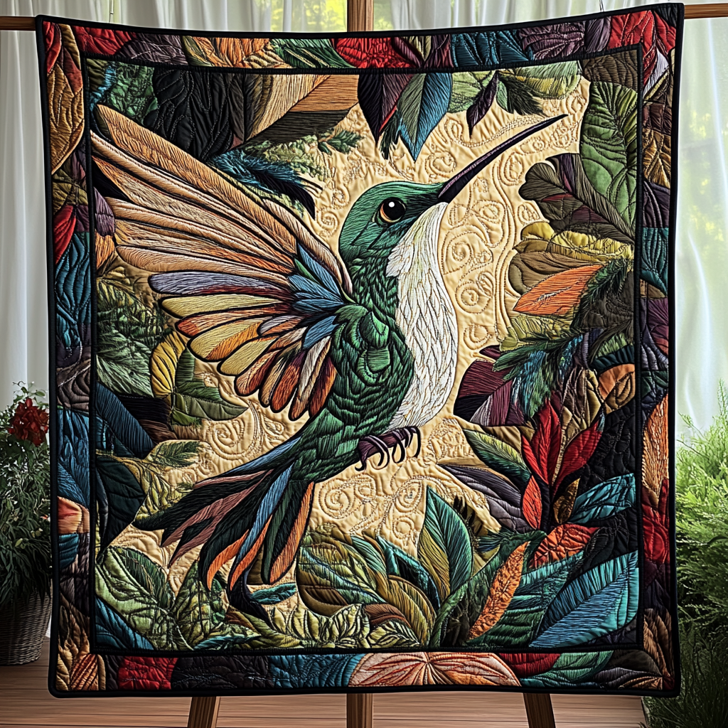 Emerald Hover Quilted Blanket Gifts For Hummingbird Lovers Emerald Hover Quilted Blanket Gifts For Hummingbird Lovers